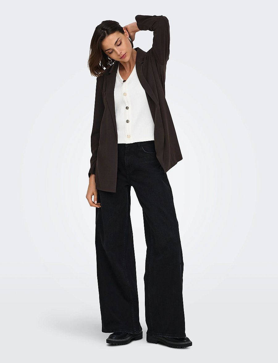 JDY - JDYGEGGO LIFE L/S BLAZER JRS NOOS - Üherealised pintsakud - chocolate torte - 4