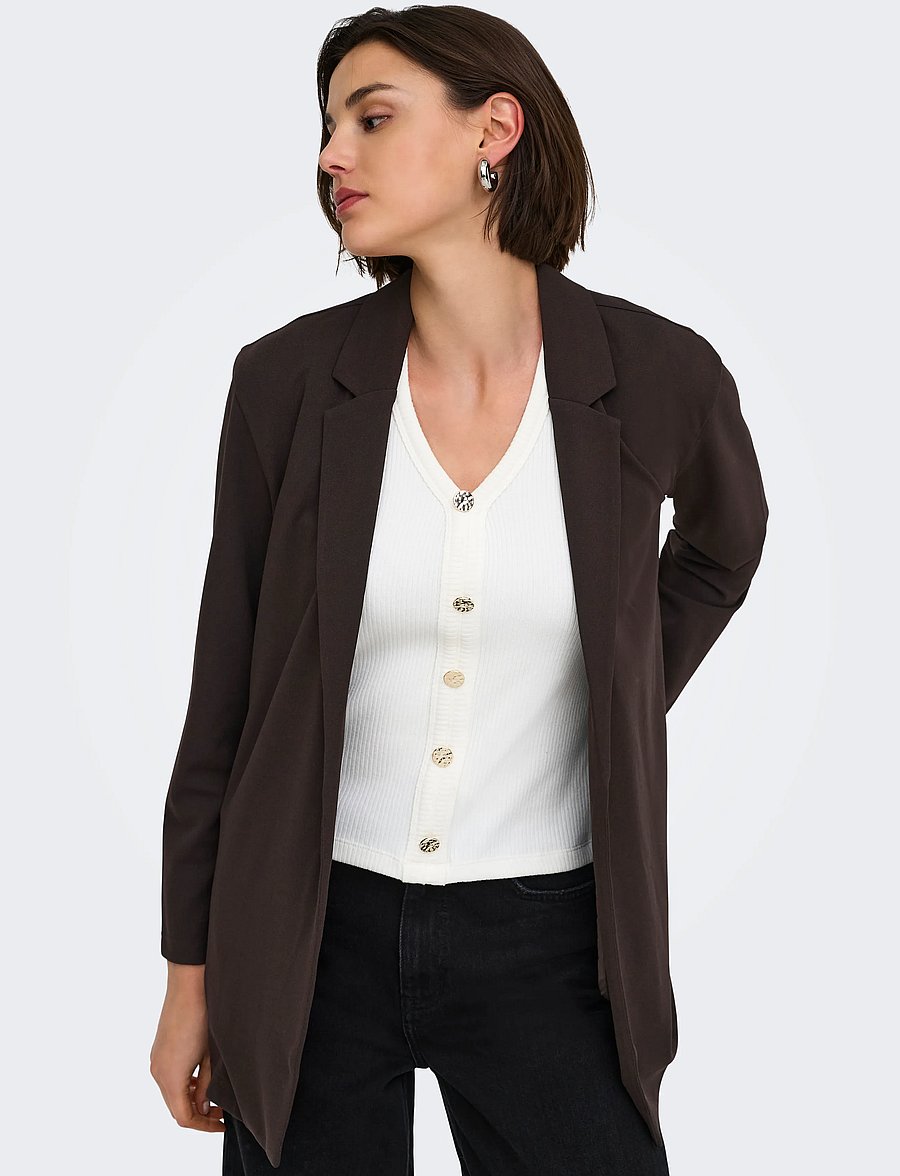 JDY - JDYGEGGO LIFE L/S BLAZER JRS NOOS - Üherealised pintsakud - chocolate torte - 5