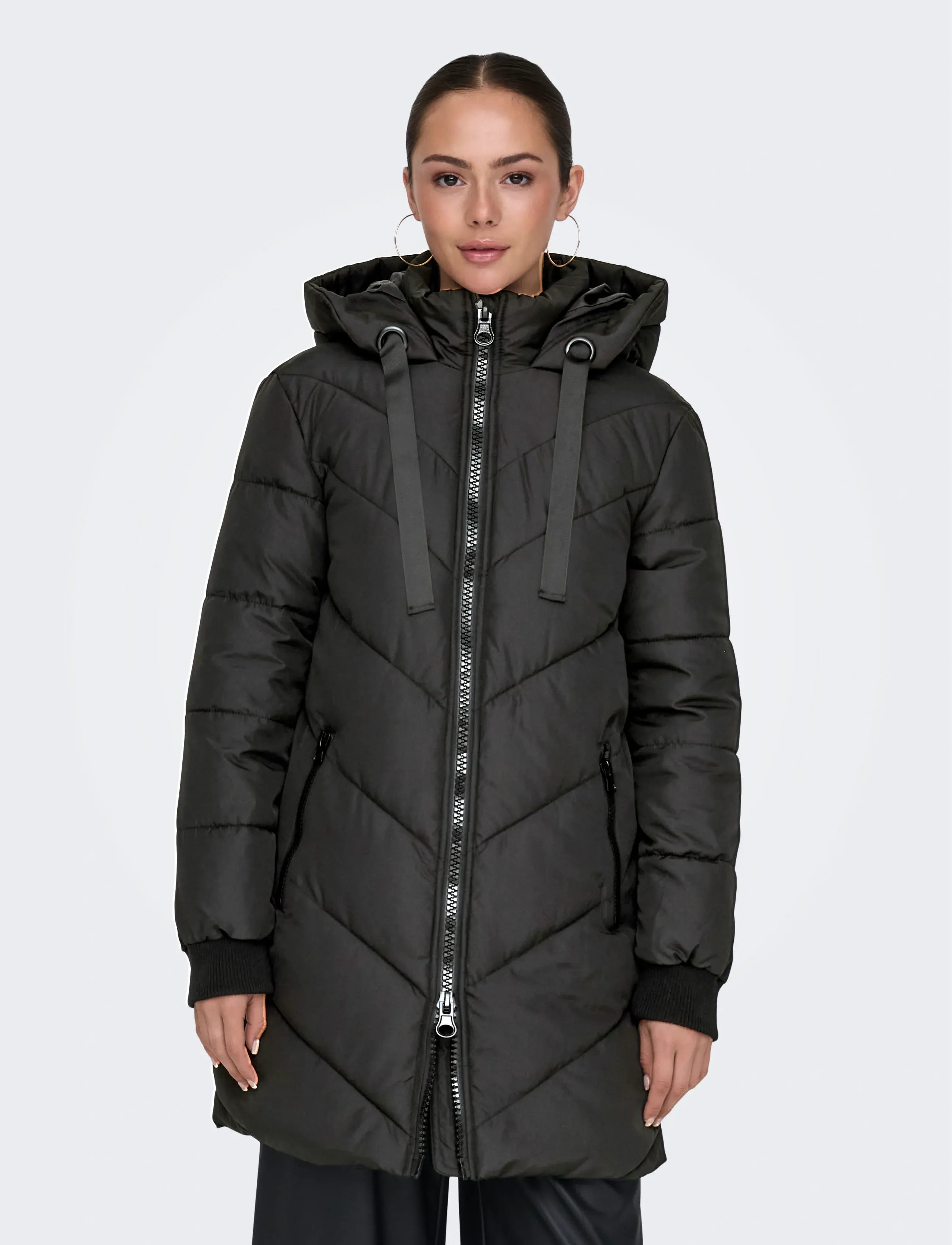 JDY skylar Life Hood Jacket Otw Noos, Kvinder, Hætte Dynejakke, Sort, Str: S