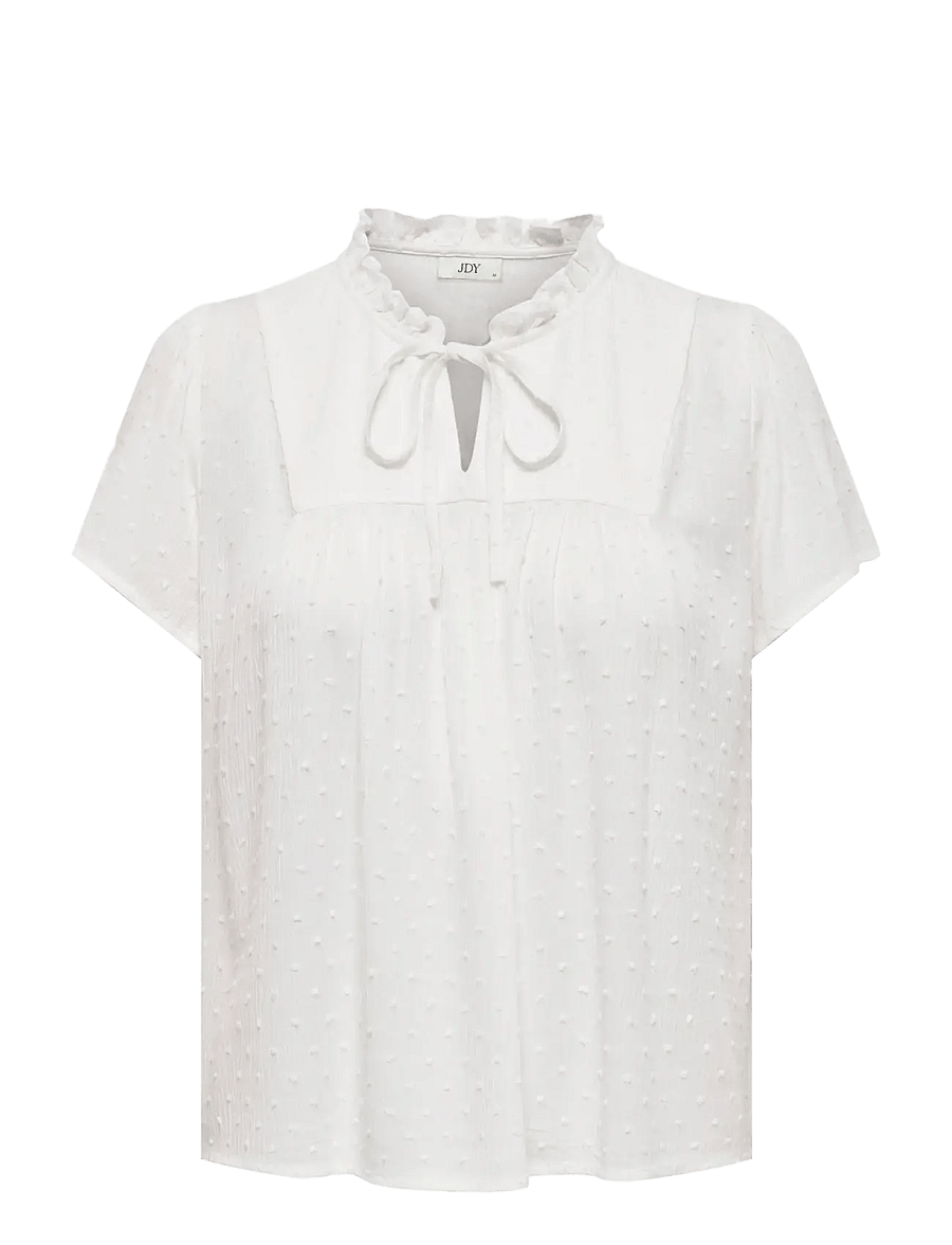 JDY - JDYLIMA LIFE S/S TOP WVN NOOS - kortærmede bluser - cloud dancer - 1
