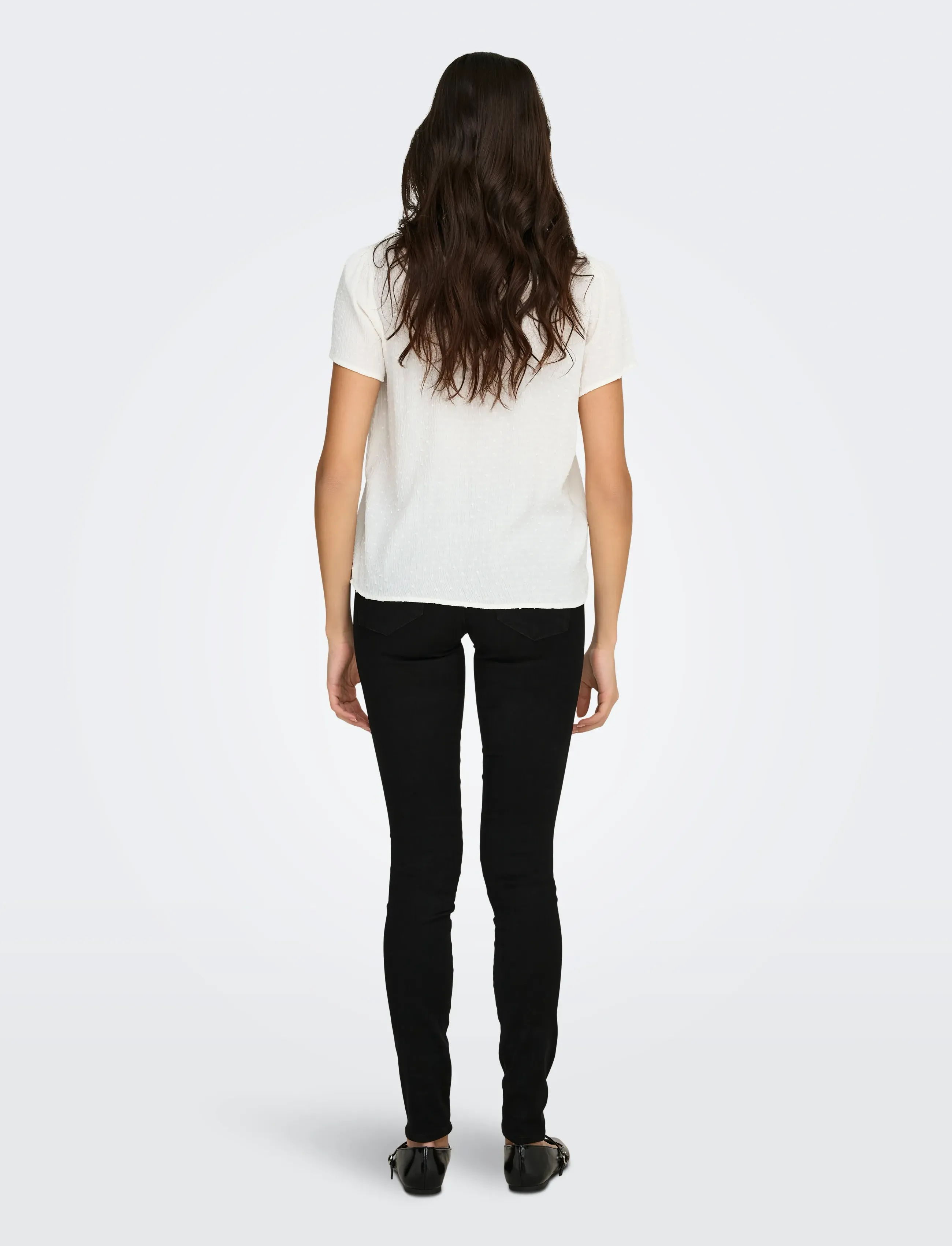 JDY - JDYLIMA LIFE S/S TOP WVN NOOS - kurzärmelige blusen - cloud dancer - 3