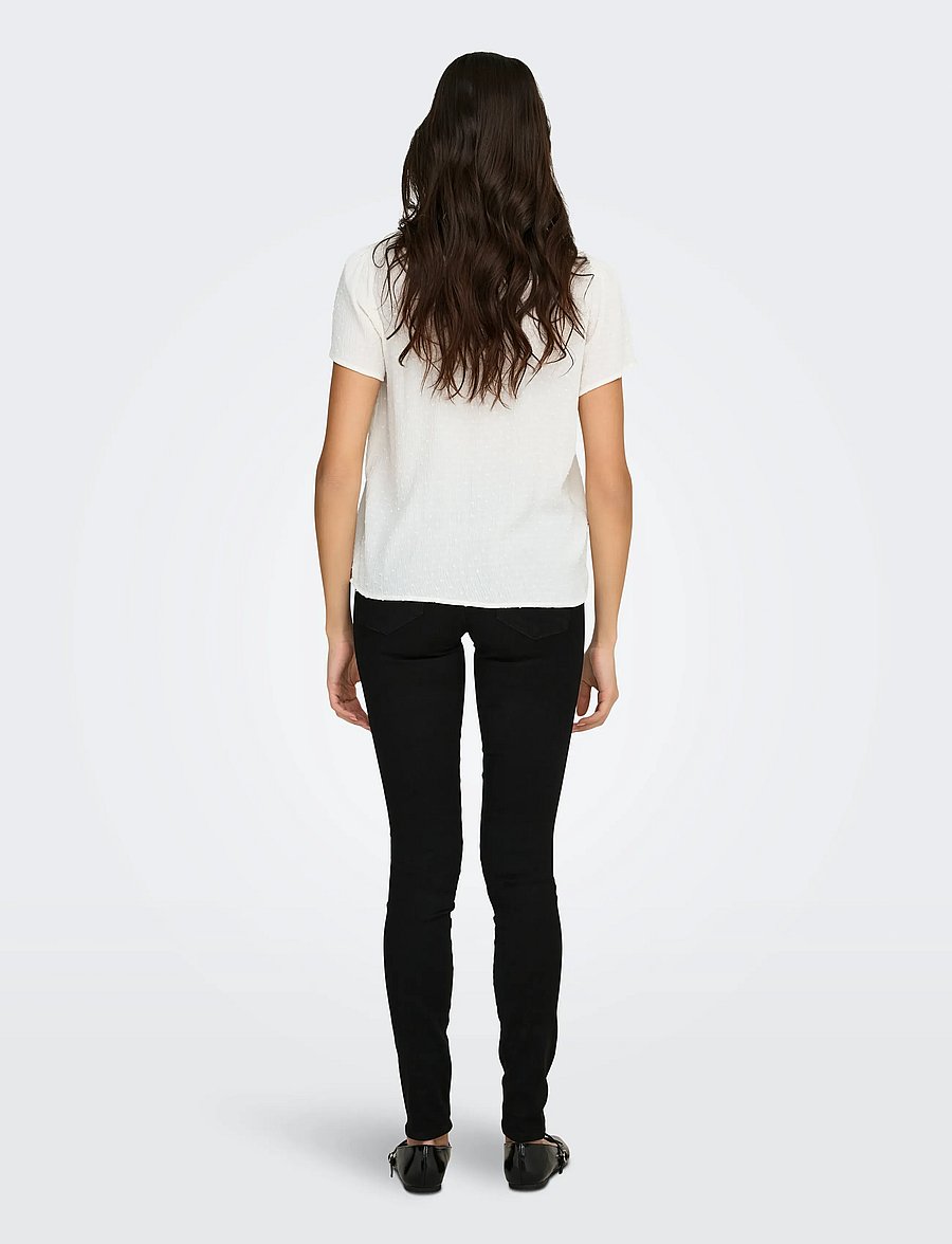 JDY - JDYLIMA LIFE S/S TOP WVN NOOS - kortærmede bluser - cloud dancer - 3