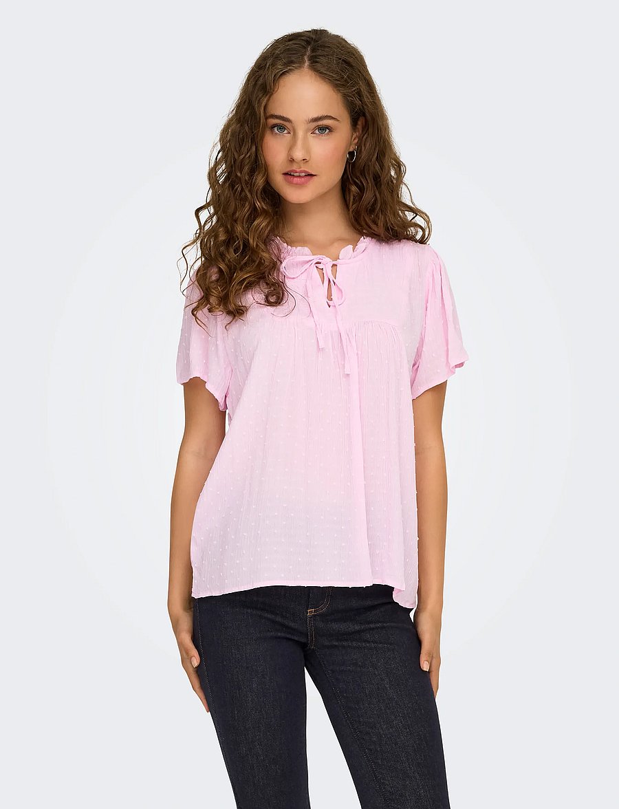 JDY - JDYLIMA LIFE S/S TOP WVN NOOS - kortärmade blusar - pink lady - 0