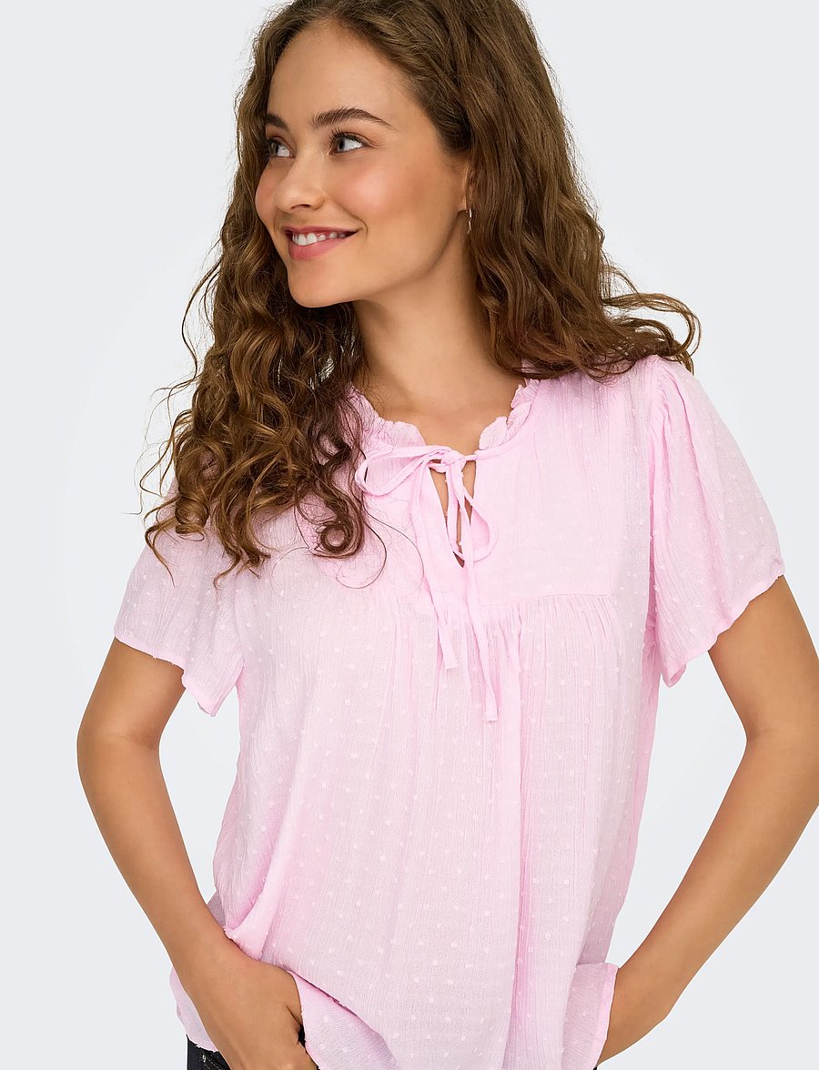 JDY - JDYLIMA LIFE S/S TOP WVN NOOS - kortärmade blusar - pink lady - 4