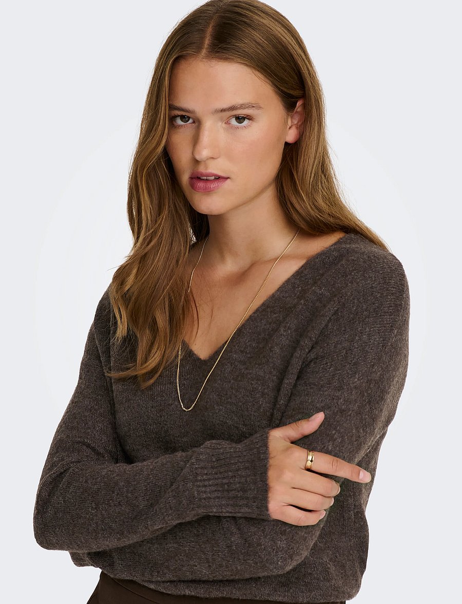 JDY - JDYELANORA L/S V-NECK PULLO. KNT NOOS - pullover - bracken - 5