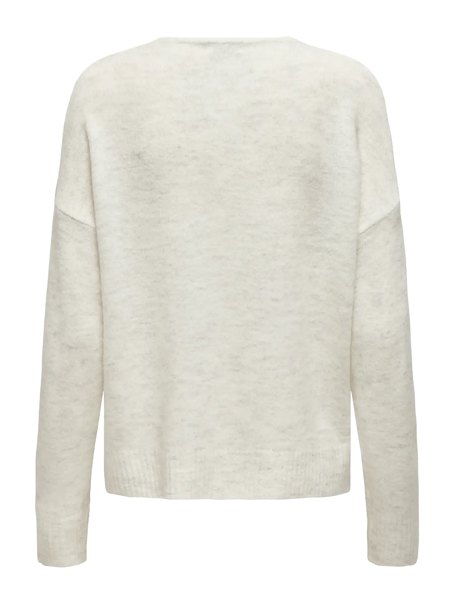 JDY - JDYELANORA L/S V-NECK PULLO. KNT NOOS - striktrøjer - cloud dancer - 2