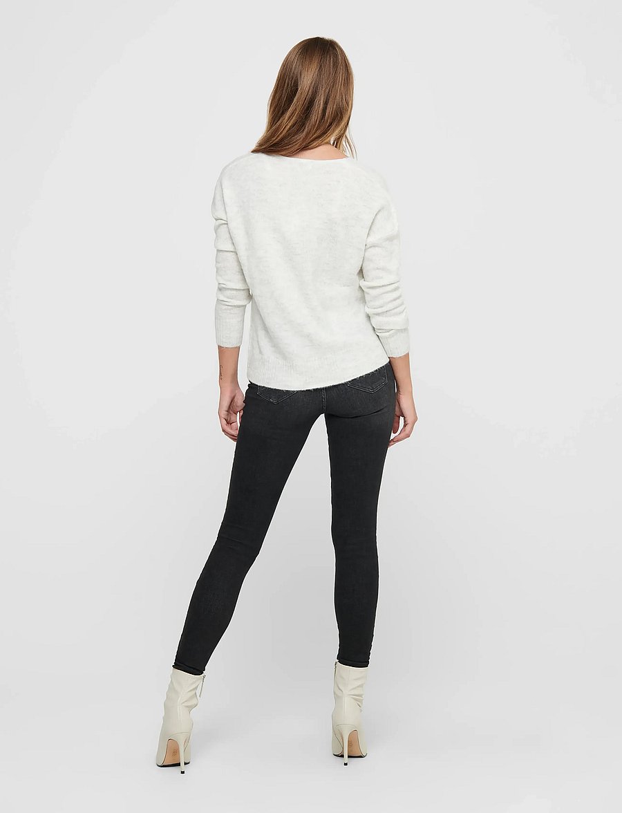 JDY - JDYELANORA L/S V-NECK PULLO. KNT NOOS - striktrøjer - cloud dancer - 3