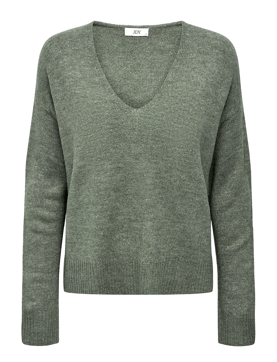 JDY - JDYELANORA L/S V-NECK PULLO. KNT NOOS - striktrøjer - kalamata - 1
