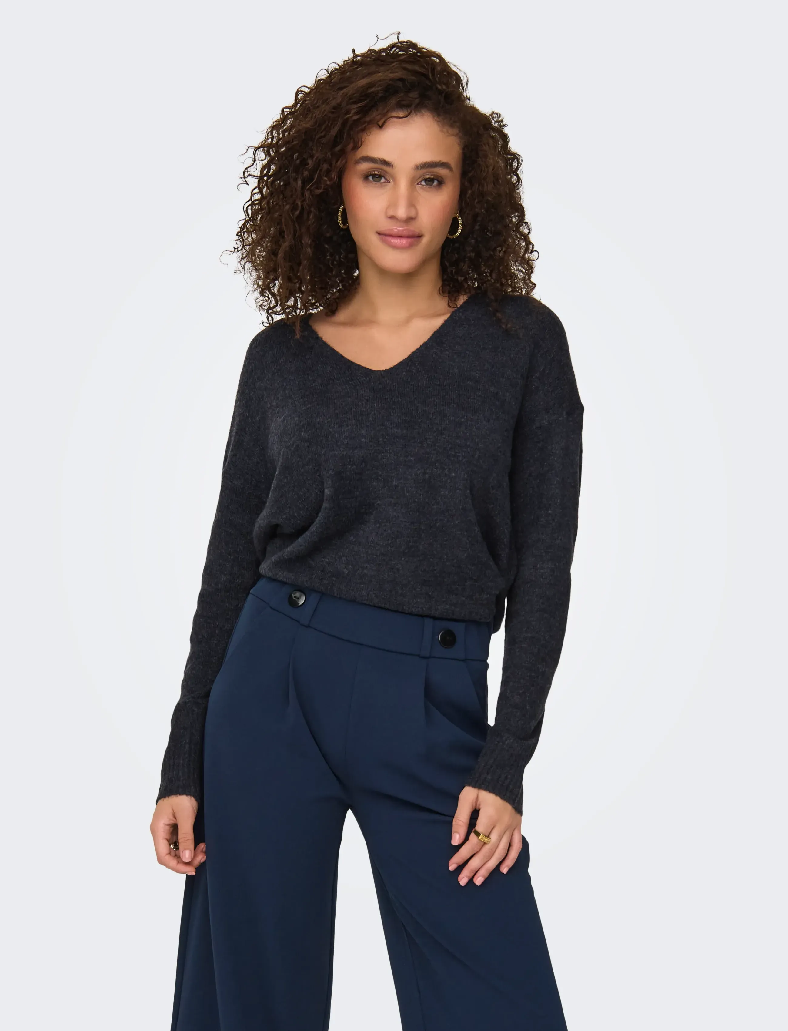 JDY Jdyelanora L/S V-Neck Pullo. Knt Noos stickade tröjor dam – bild 5