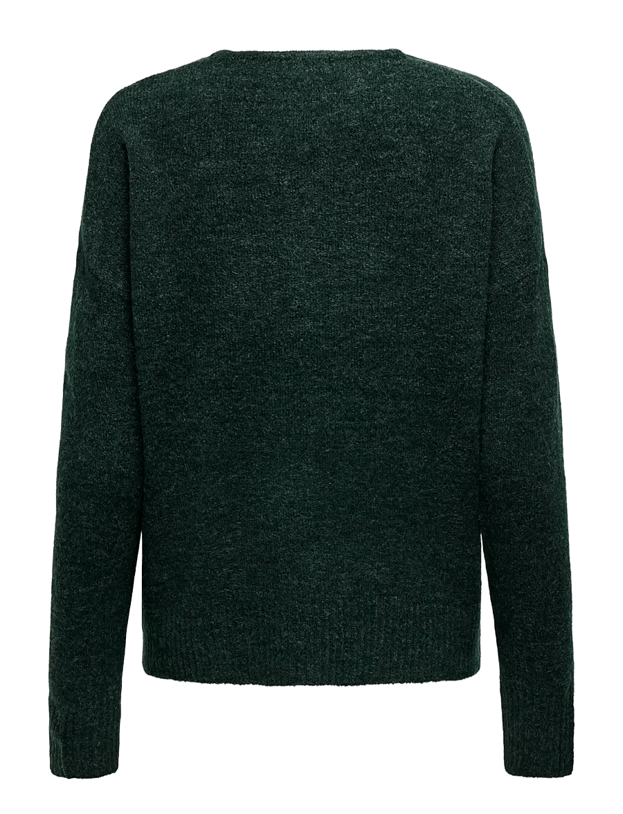 JDY - JDYELANORA L/S V-NECK PULLO. KNT NOOS - stickade tröjor - scarab - 2