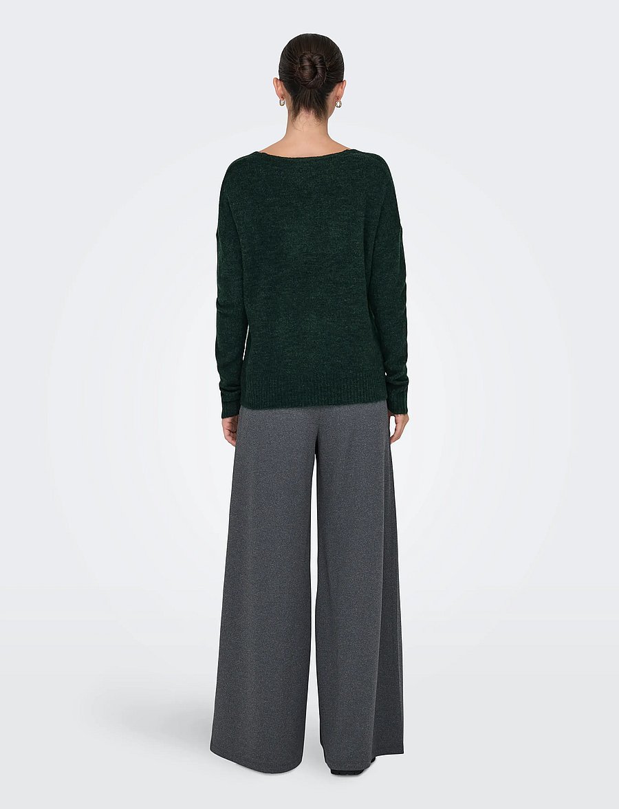 JDY - JDYELANORA L/S V-NECK PULLO. KNT NOOS - stickade tröjor - scarab - 3