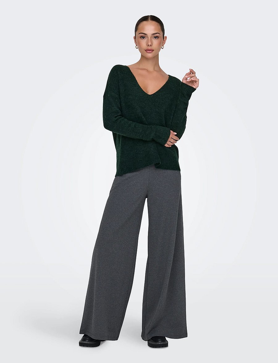 JDY - JDYELANORA L/S V-NECK PULLO. KNT NOOS - stickade tröjor - scarab - 4