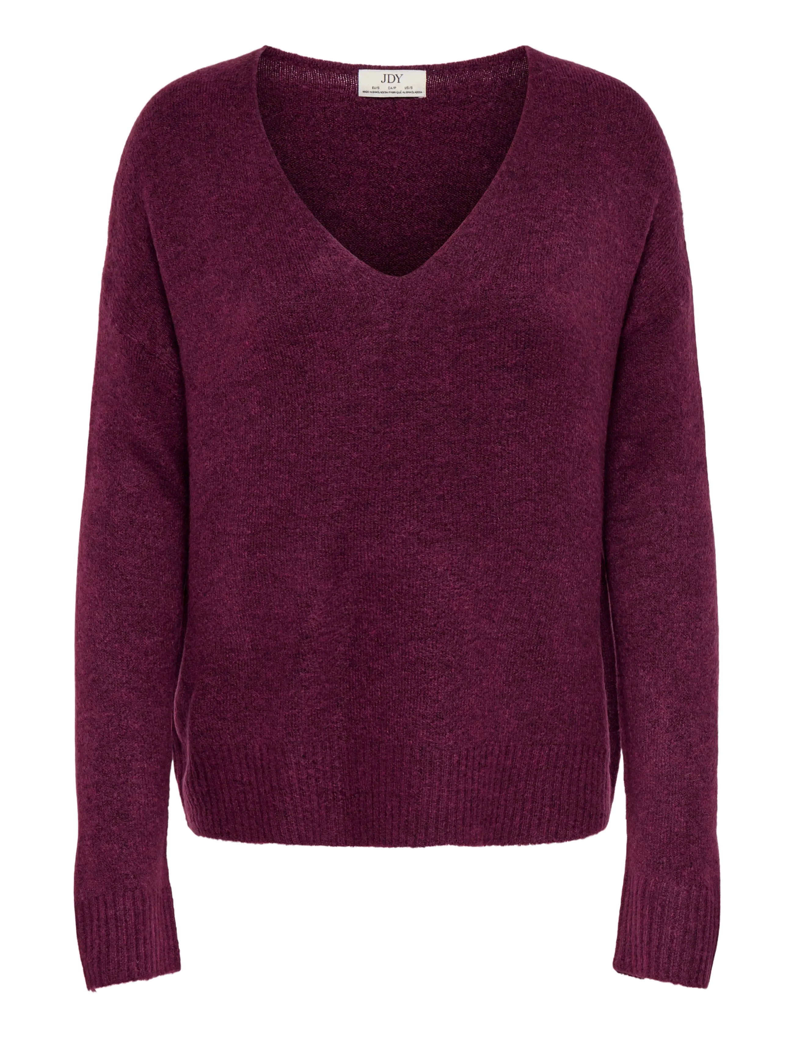 JDY JDYELANORA L/S V-NECK PULLO. KNT NOOS - Riided - WINDSOR WINE / burgundy