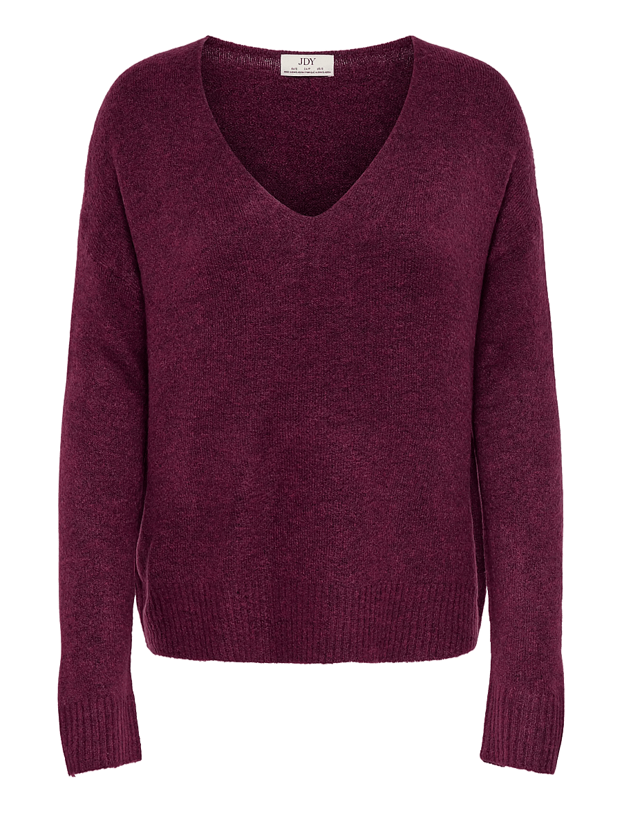 JDY - JDYELANORA L/S V-NECK PULLO. KNT NOOS - pullover - windsor wine - 1