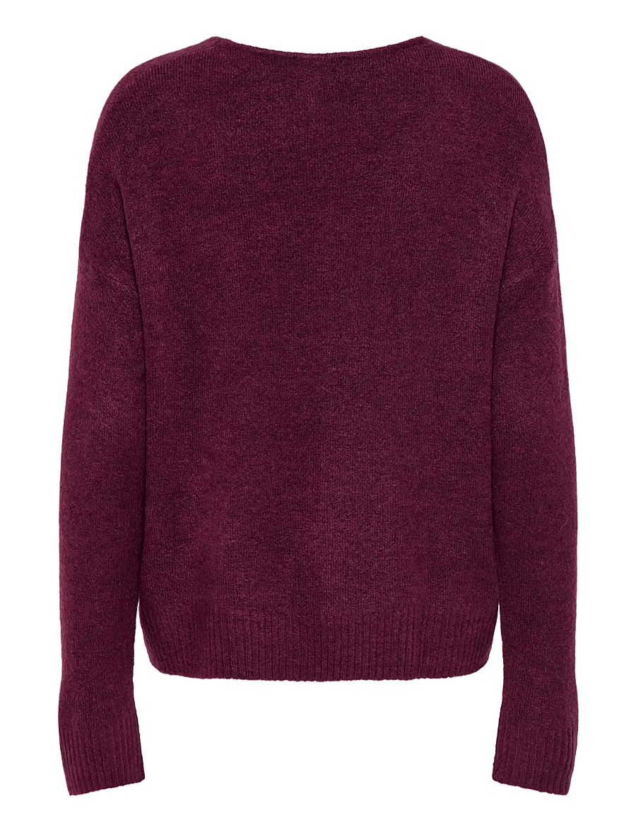 JDY - JDYELANORA L/S V-NECK PULLO. KNT NOOS - pullover - windsor wine - 2