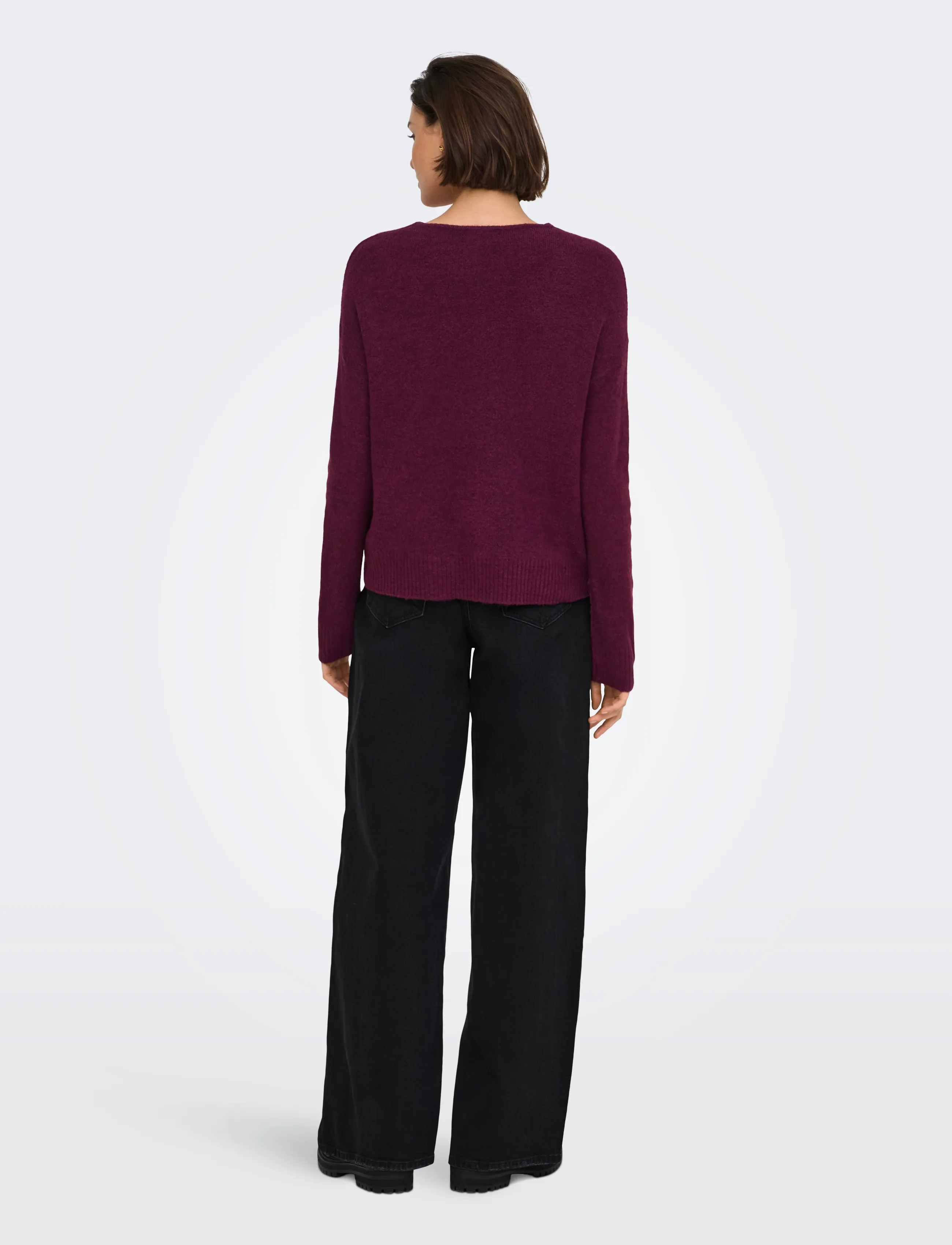JDY - JDYELANORA L/S V-NECK PULLO. KNT NOOS - pullover - windsor wine - 3
