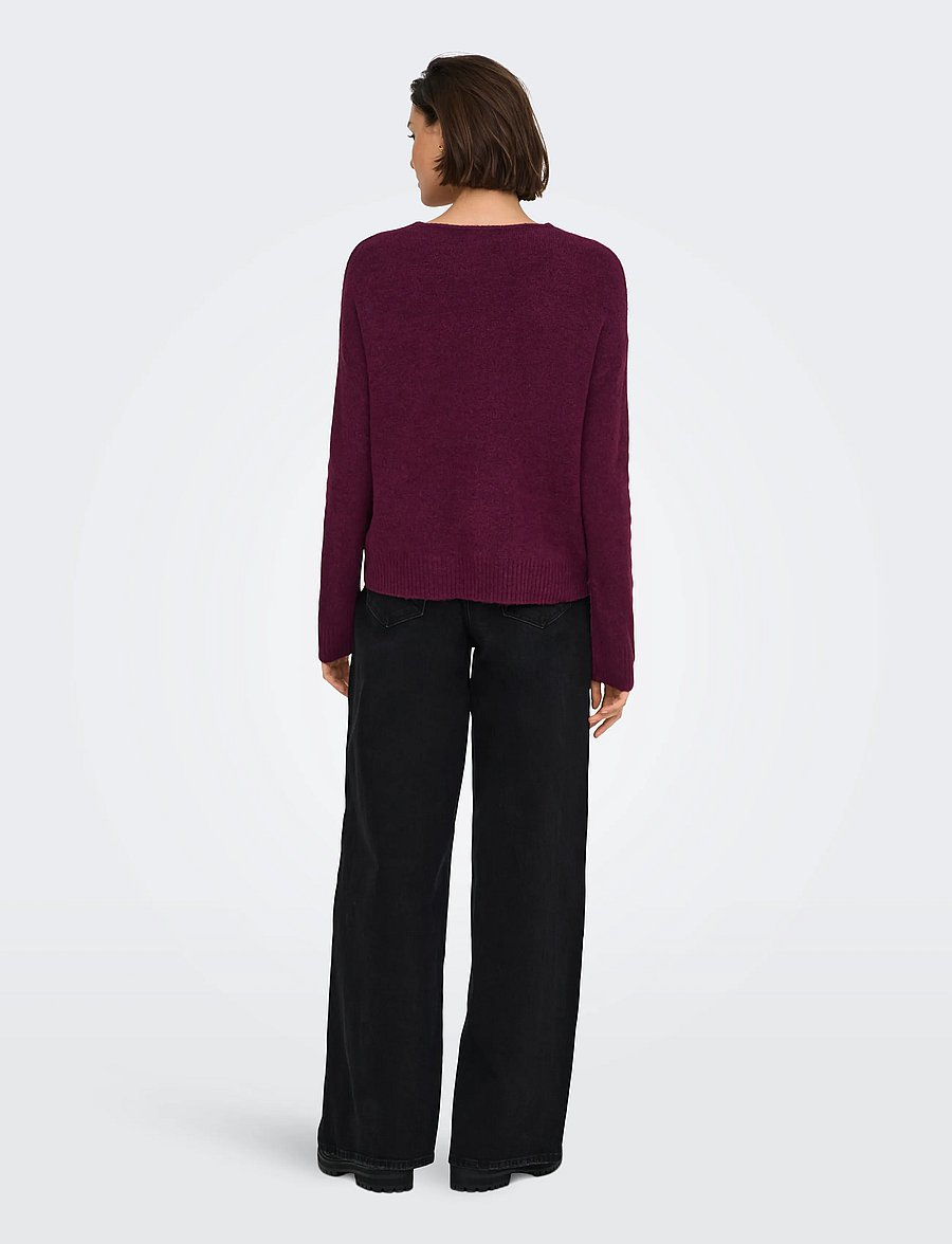 JDY - JDYELANORA L/S V-NECK PULLO. KNT NOOS - pullover - windsor wine - 3