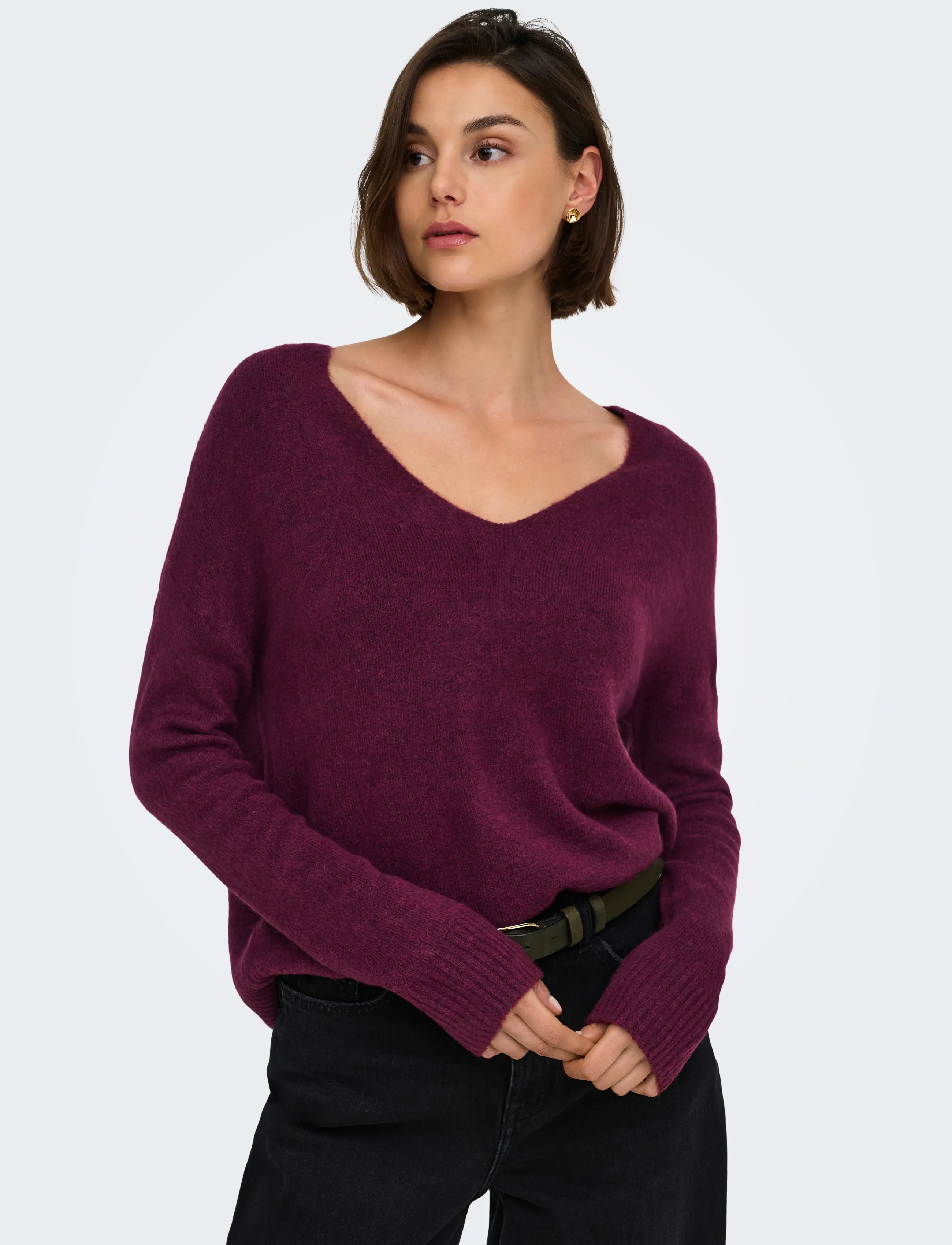 JDY Jdyelanora L/S V-Neck Pullo. Knt Noos stickade tröjor dam – bild 6