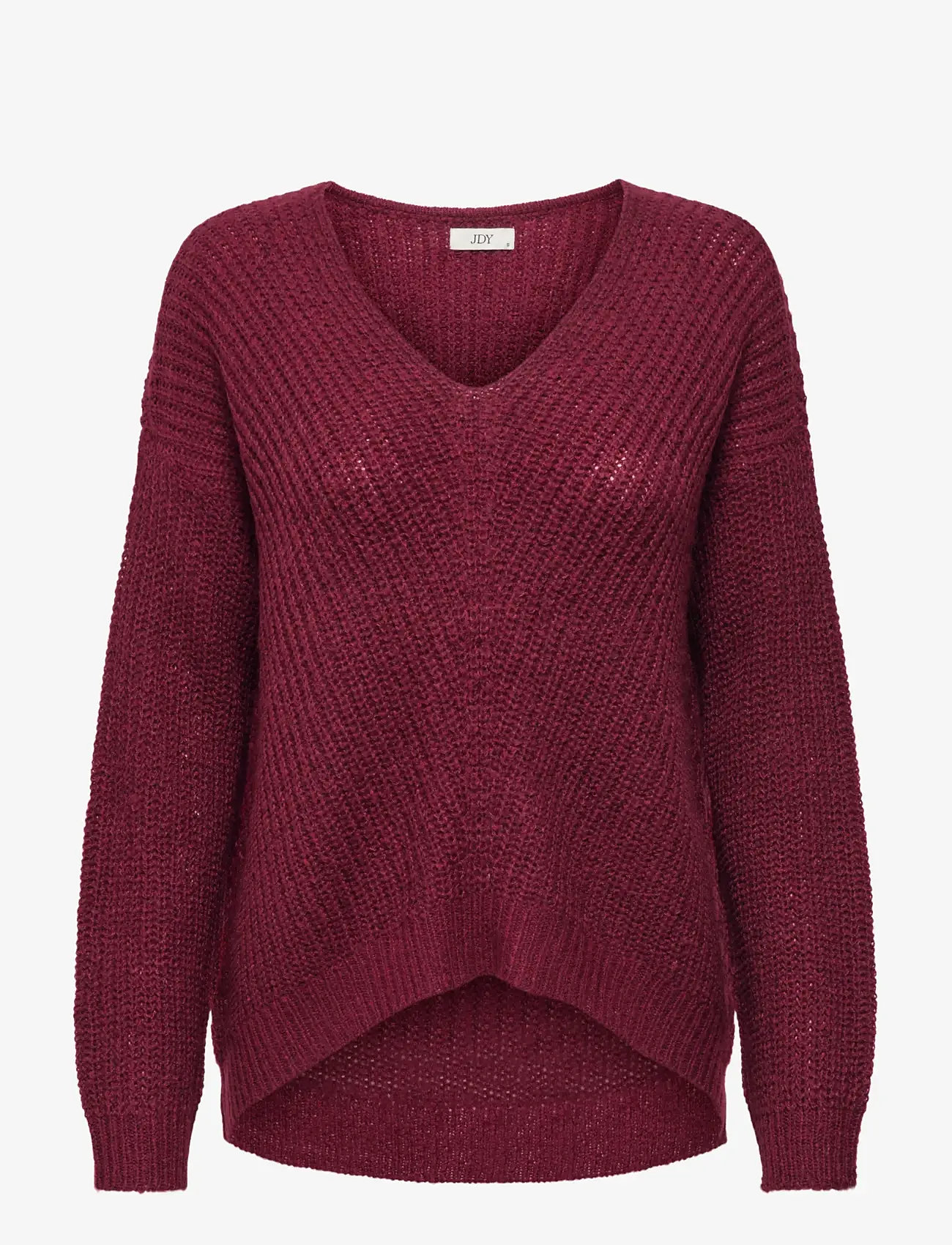 JDY - JDYNEW MEGAN L/S PULLOVER KNT NOOS - striktrøjer - cabernet - 1