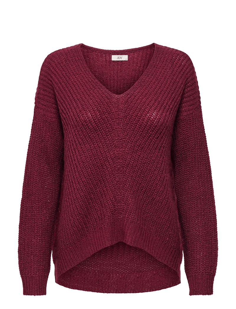 JDY - JDYNEW MEGAN L/S PULLOVER KNT NOOS - gebreide truien - cabernet - 1