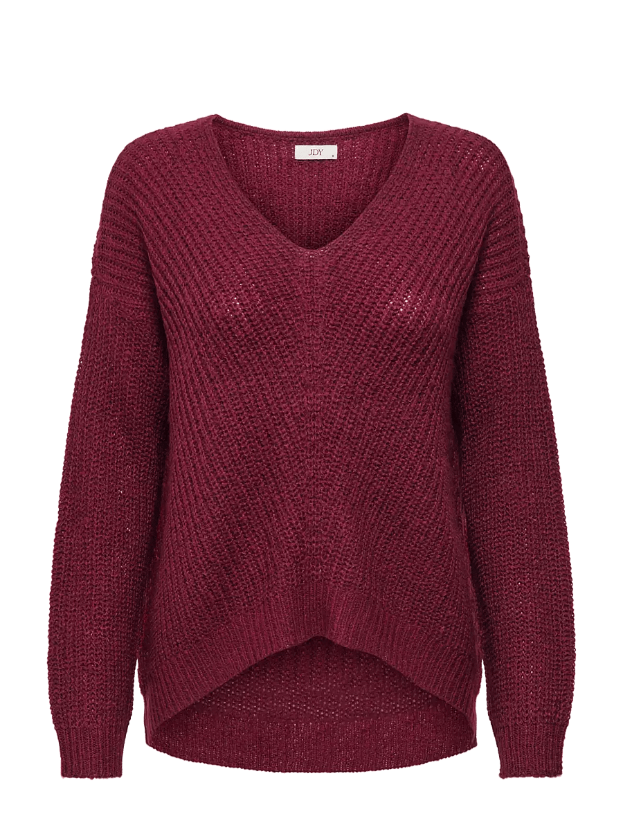 JDY - JDYNEW MEGAN L/S PULLOVER KNT NOOS - pullover - cabernet - 1