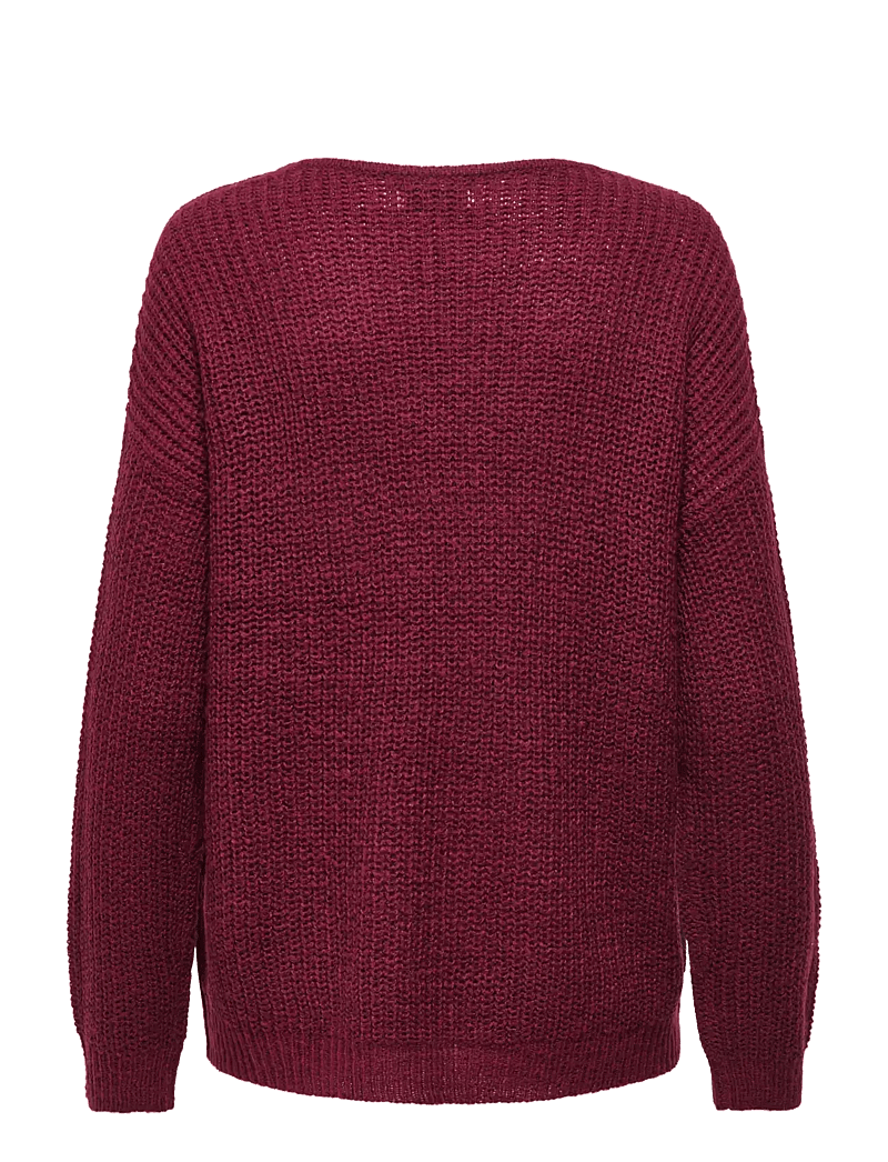 JDY - JDYNEW MEGAN L/S PULLOVER KNT NOOS - gebreide truien - cabernet - 2