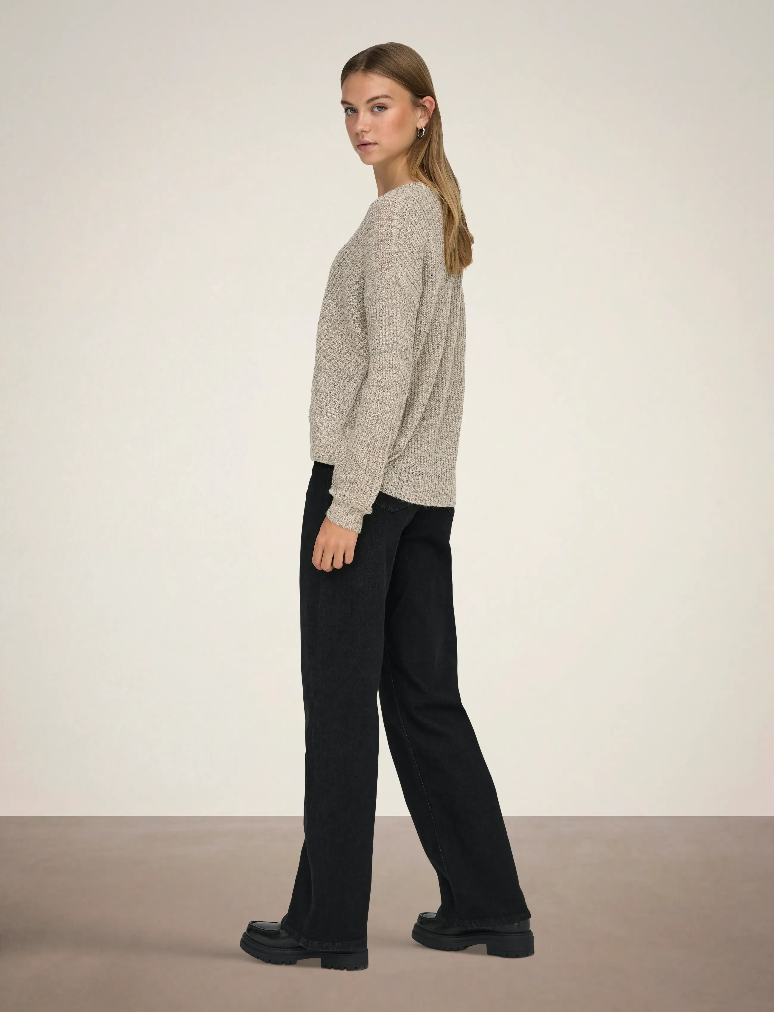 JDY - JDYNEW MEGAN L/S PULLOVER KNT NOOS - sviitrid - cement - 3