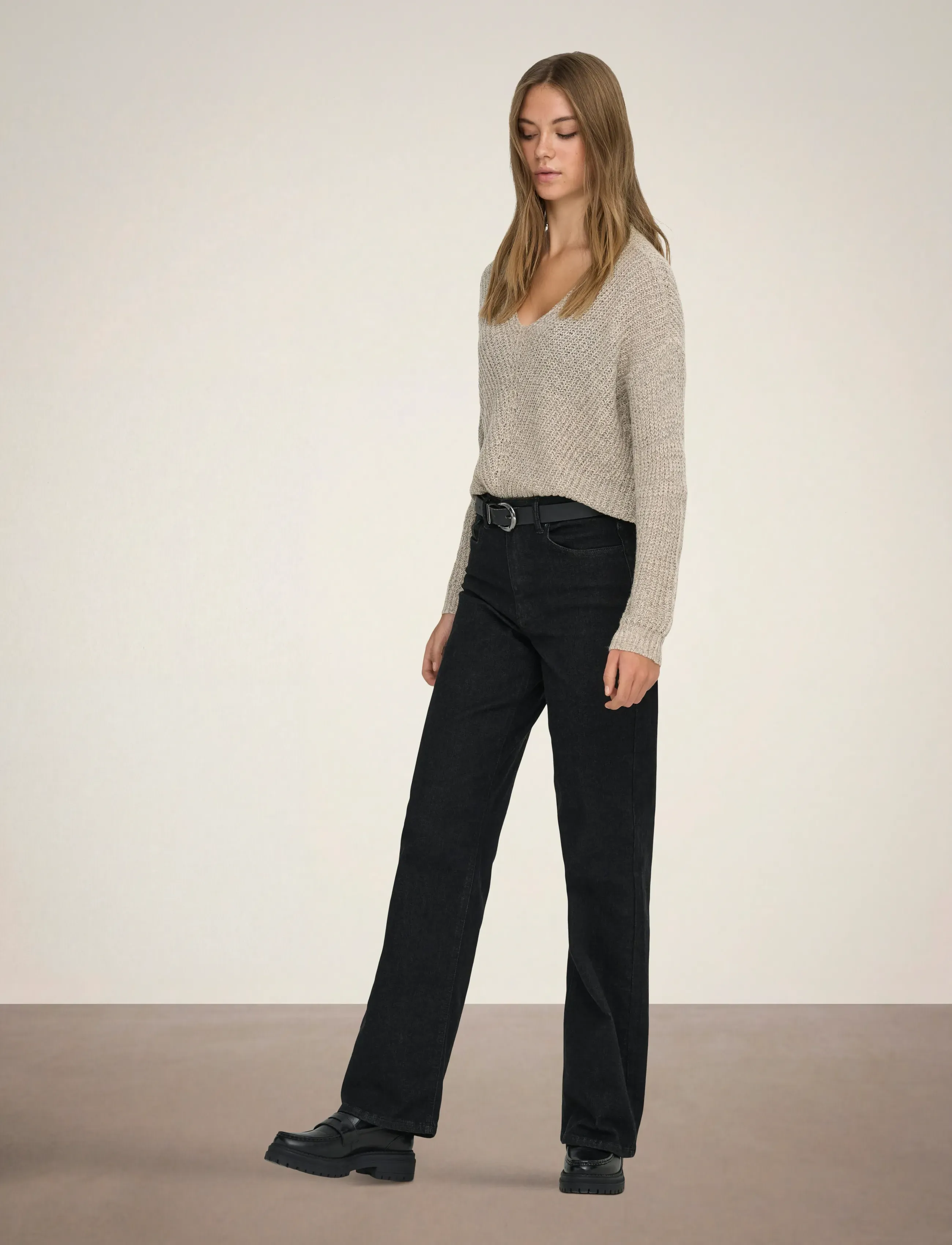 JDY - JDYNEW MEGAN L/S PULLOVER KNT NOOS - gebreide truien - cement - 4