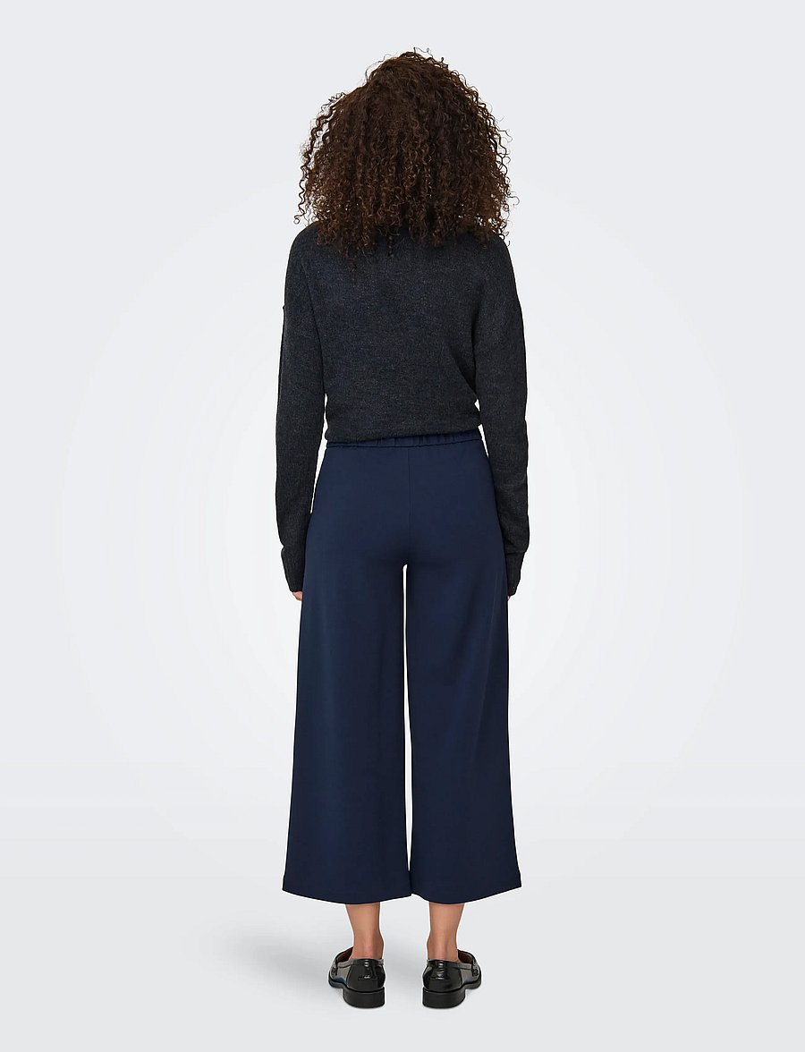 JDY - JDYGEGGO LIFE NEW ANCLE PANTS JRS NOOS - bukser med brede ben - black iris - 3