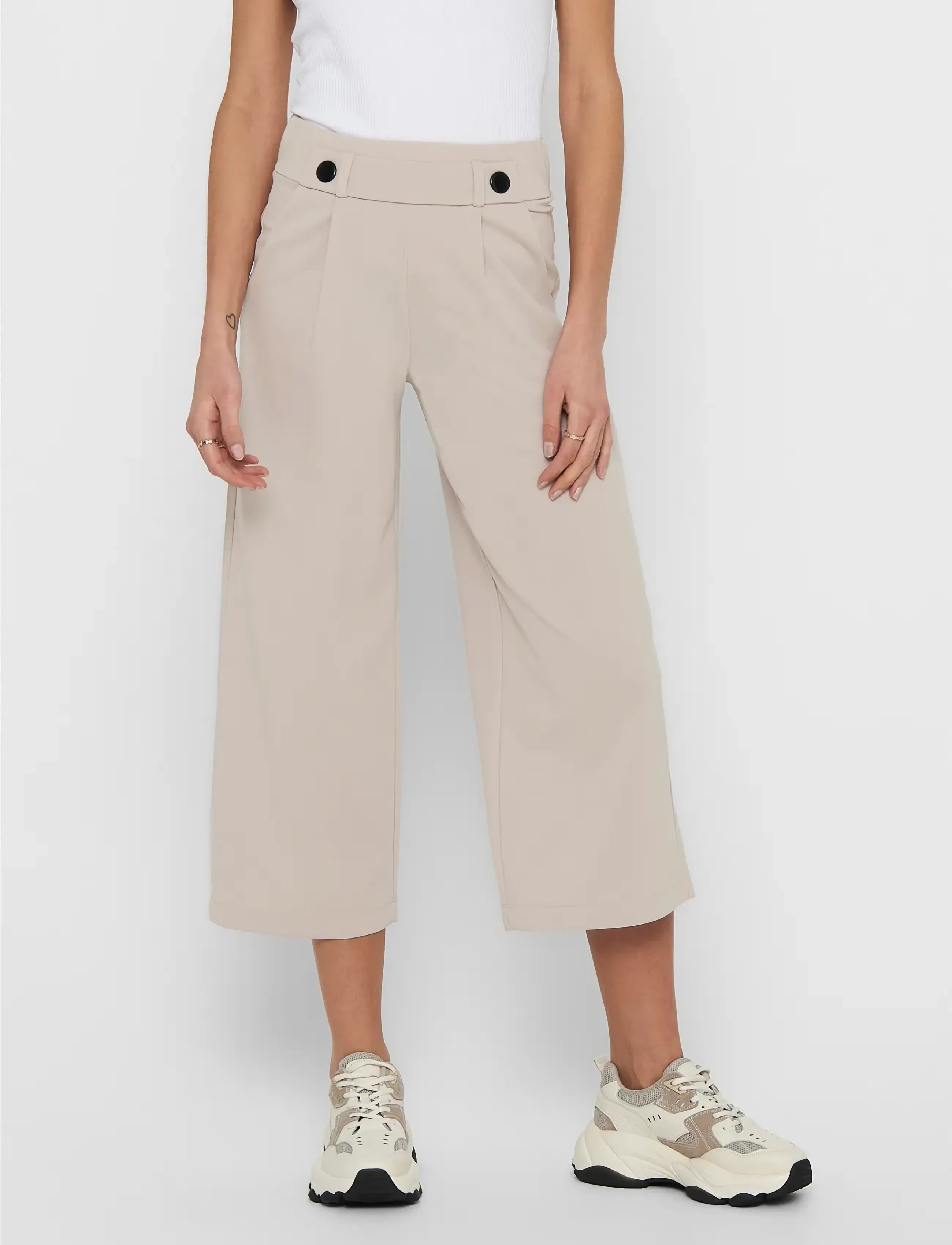 JDY Jdygeggo Life New Ancle Pants Jrs Noos, L, Cream, Bukser > Culottes, Dame