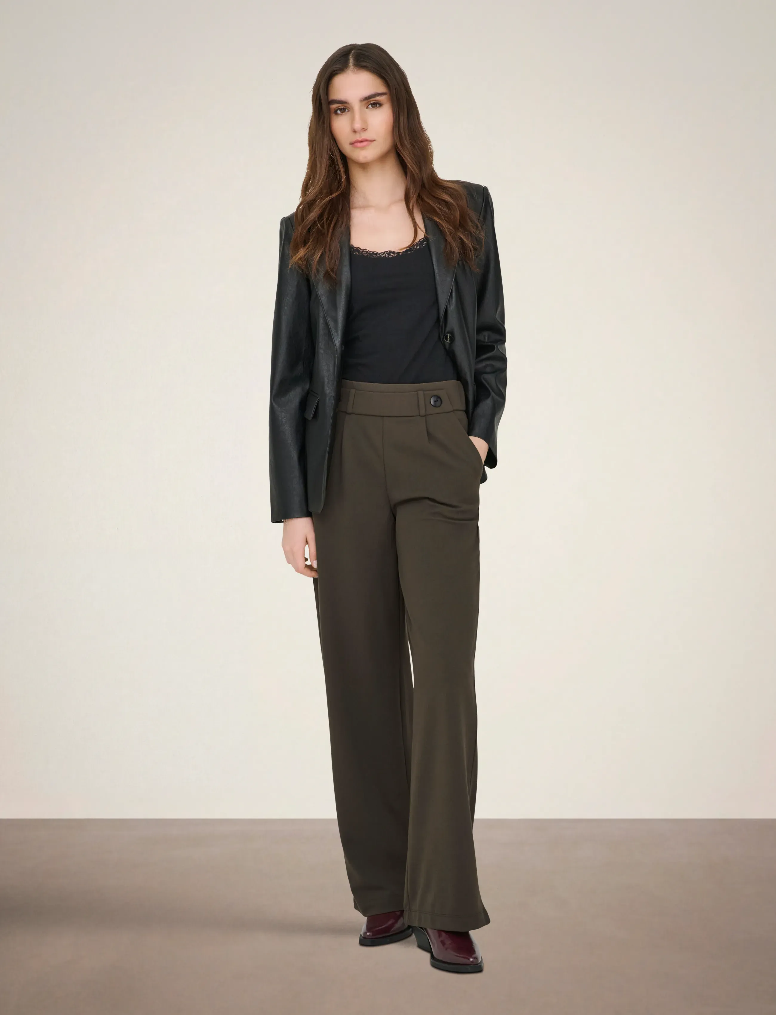 JDY - JDYGEGGO LIFE NEW LONG PANT JRS NOOS - habitbukser - chocolate brown - 4