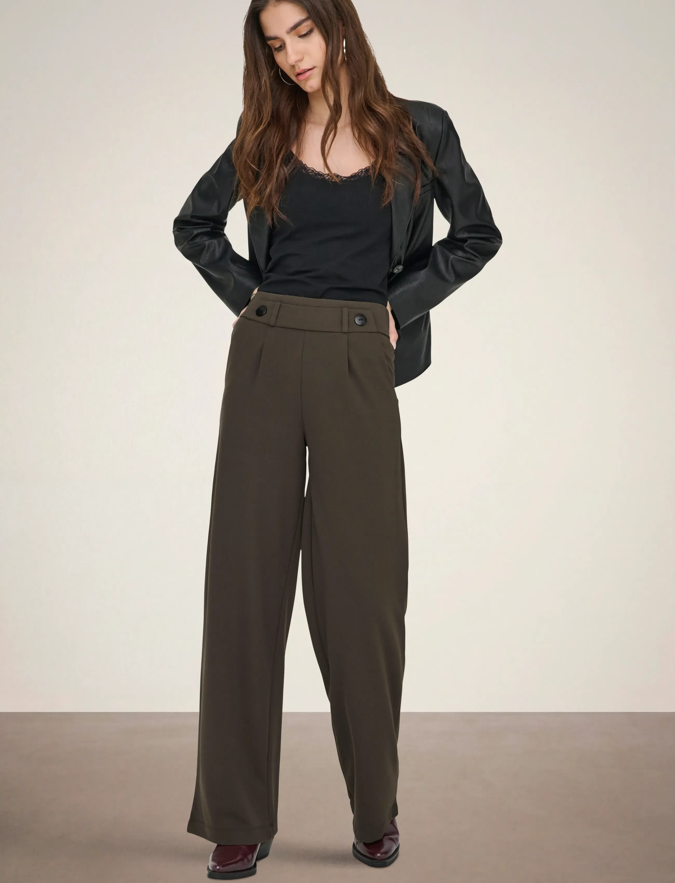 JDY - JDYGEGGO LIFE NEW LONG PANT JRS NOOS - habitbukser - chocolate brown - 5