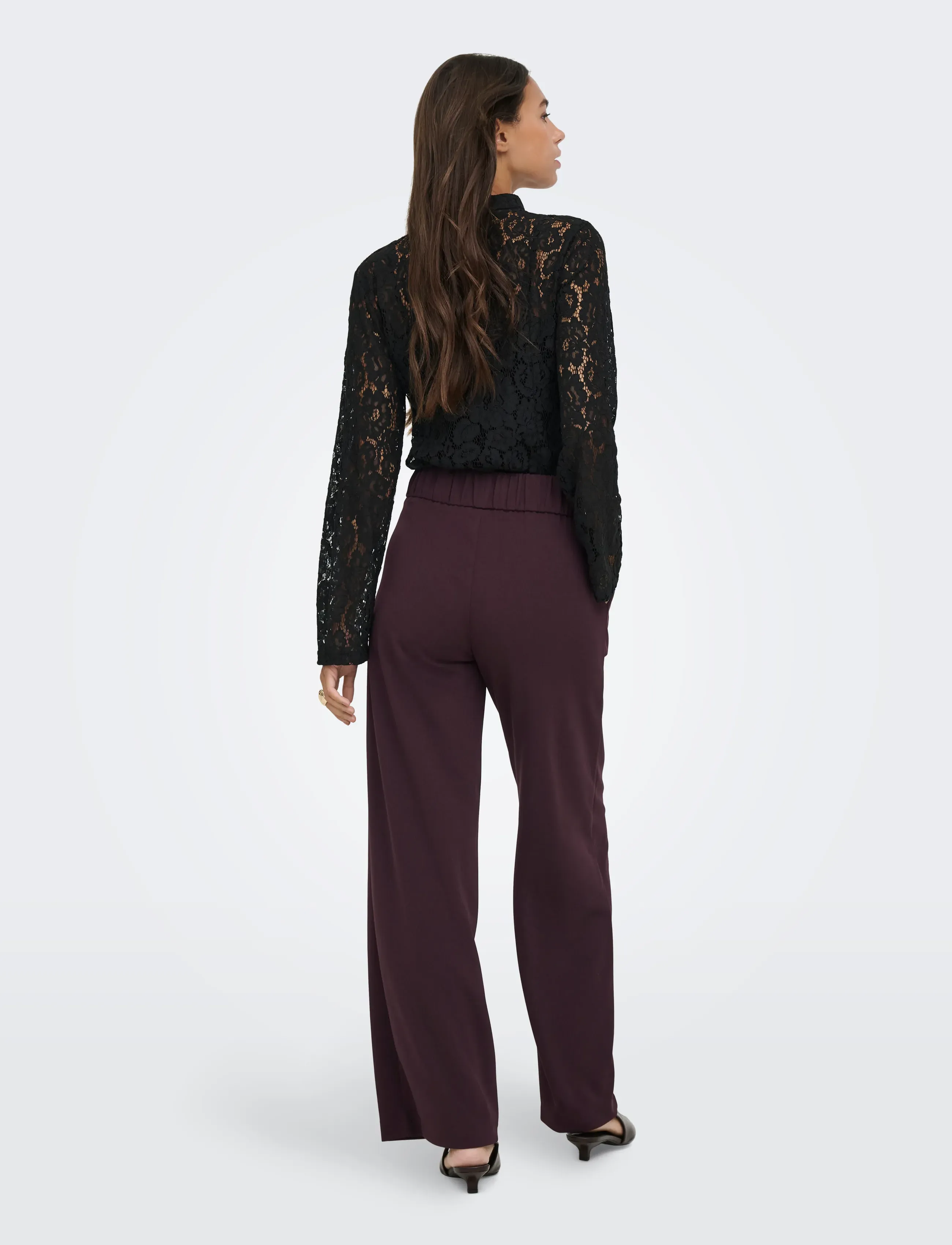 JDY - JDYGEGGO LIFE NEW LONG PANT JRS NOOS - festmode zu outlet-preisen - chocolate plum - 3