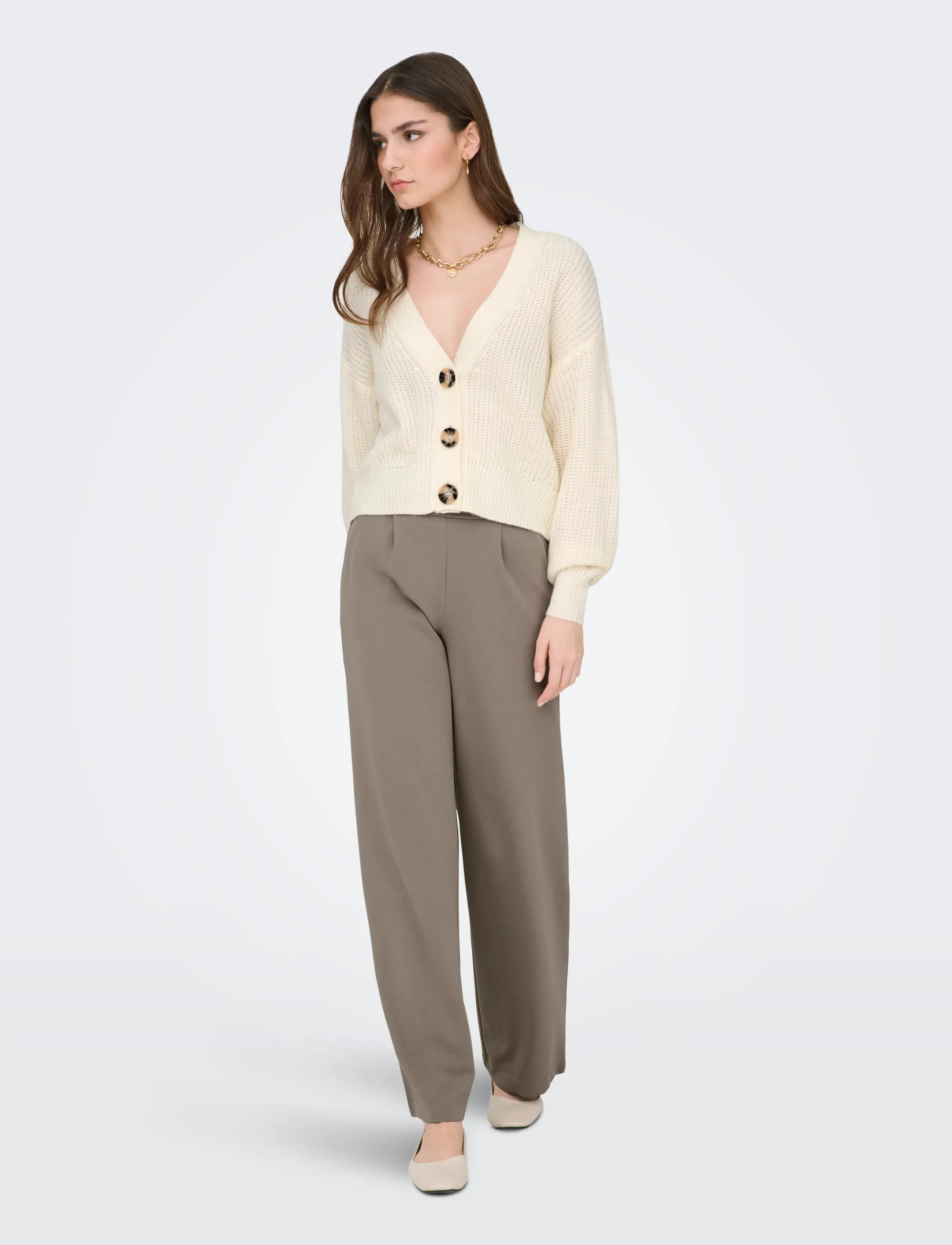 JDY Jdygeggo Life New Long Pant Jrs Noos, XS x 30, Beige, Bukser > Jakkesætsbukser, Dame