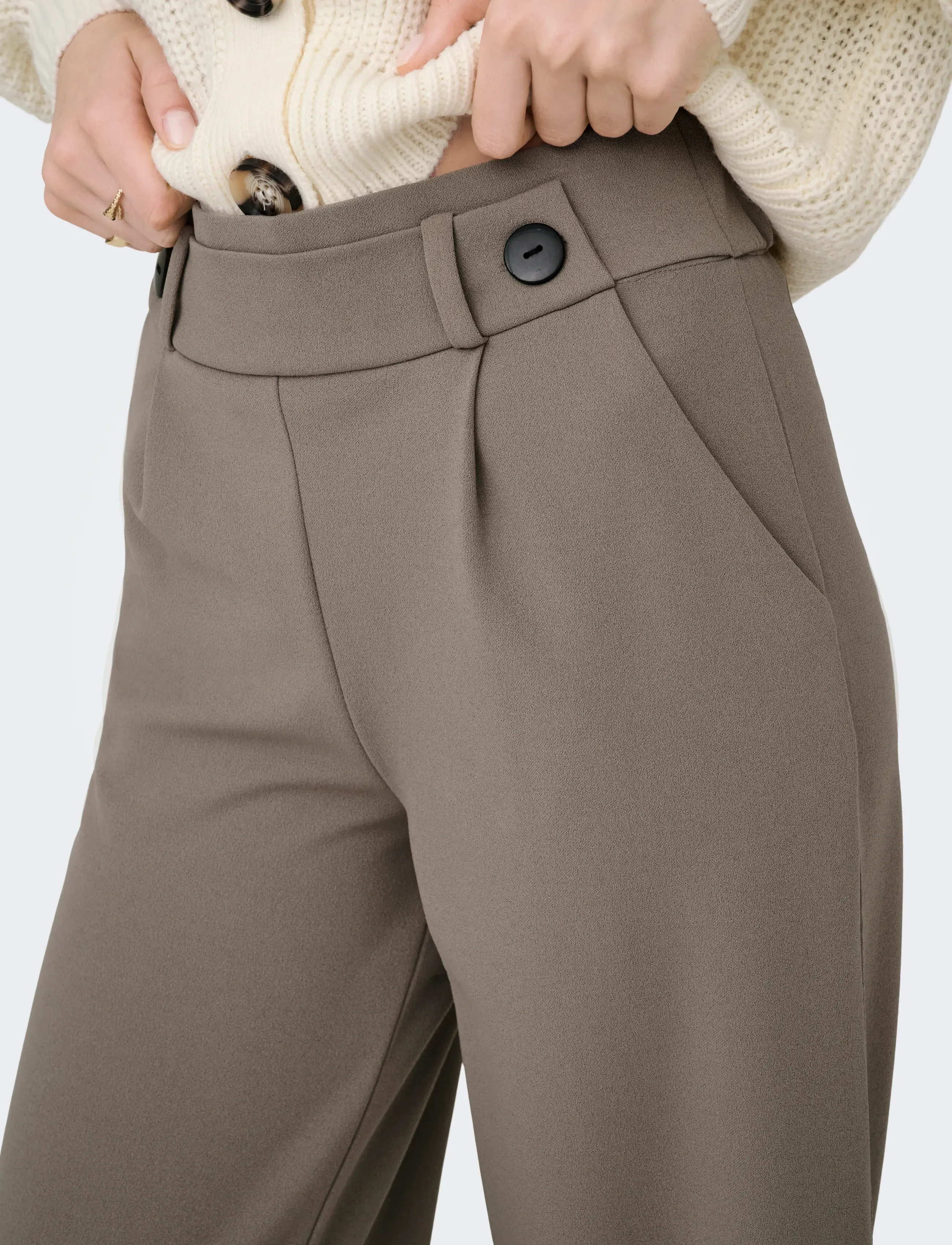 JDY - JDYGEGGO LIFE NEW LONG PANT JRS NOOS - habitbukser - driftwood - 4