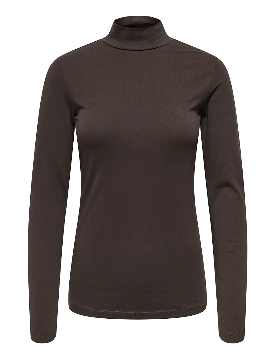 JDY - JDYAVA NEW TURTLENECK TOP JRS NOOS - langærmede toppe - chocolate torte - 1