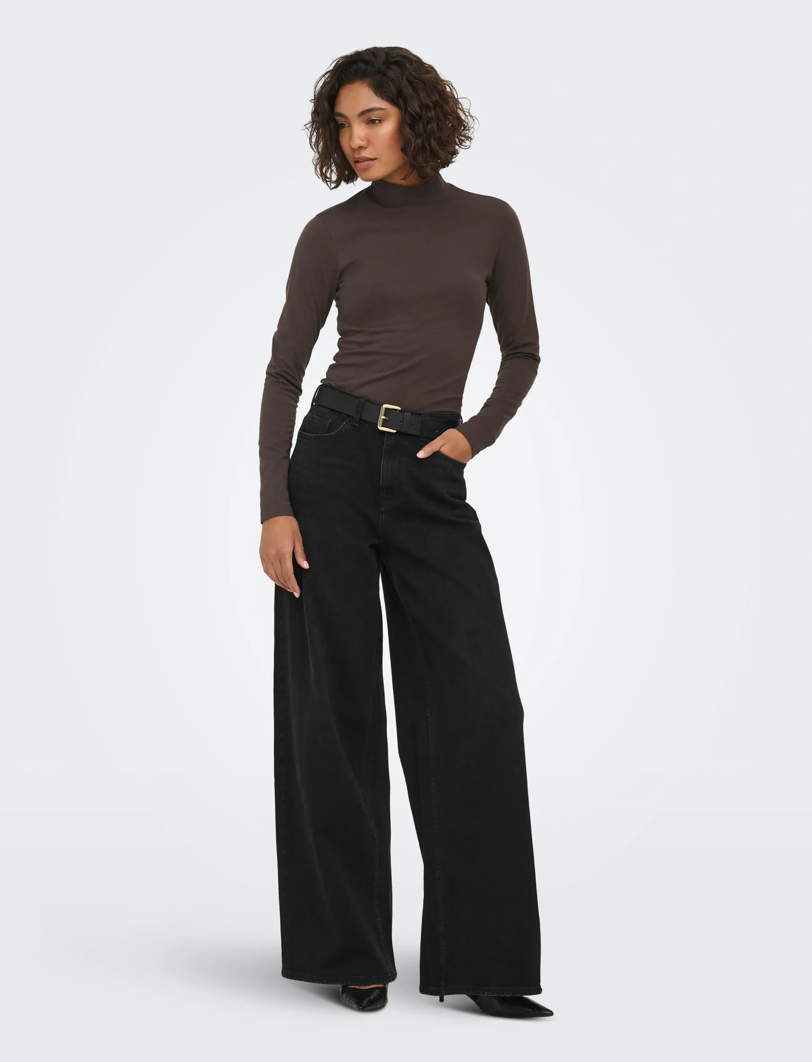 JDY - JDYAVA NEW TURTLENECK TOP JRS NOOS - langärmlige tops - chocolate torte - 4