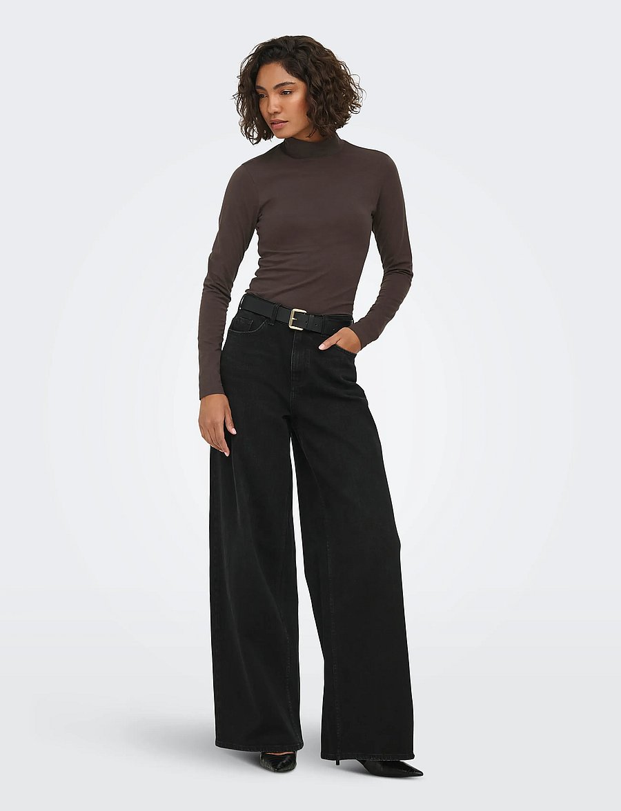 JDY - JDYAVA NEW TURTLENECK TOP JRS NOOS - langærmede toppe - chocolate torte - 4