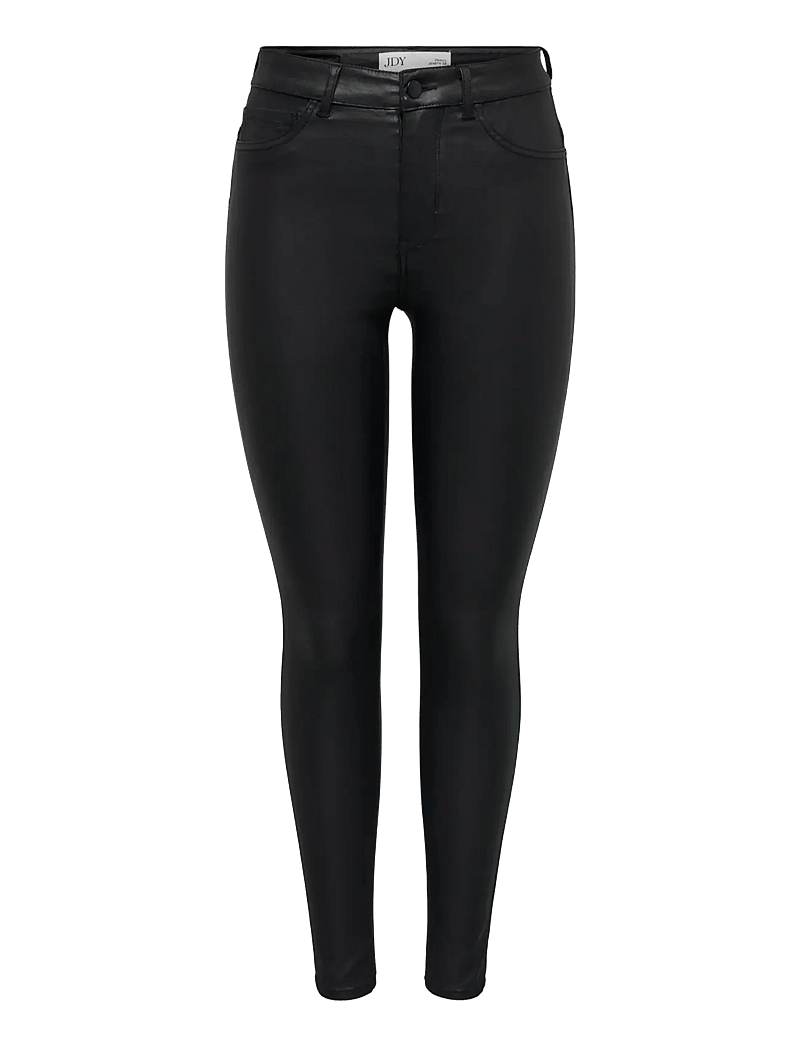 JDY - JDYNEWTHUNDER COATED HIGH SKN PNT NOOS - lederhosen - black - 1