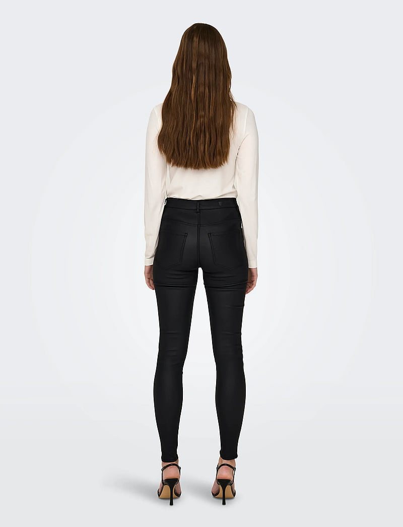 JDY - JDYNEWTHUNDER COATED HIGH SKN PNT NOOS - lederhosen - black - 3