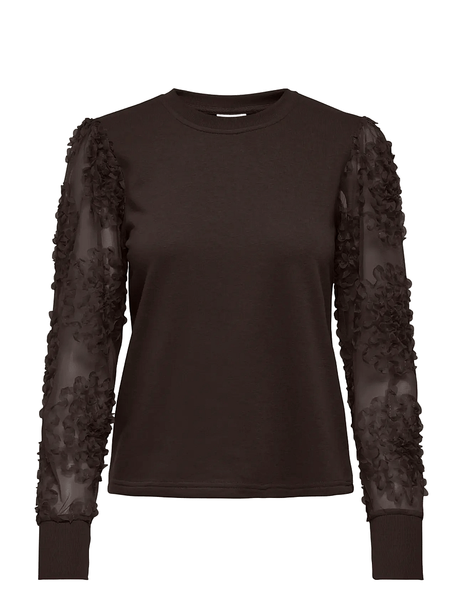 JDY - JDYFAIRVIEW LIFE L/S SWEAT JRS NOOS - sweatshirts - coffee bean - 1
