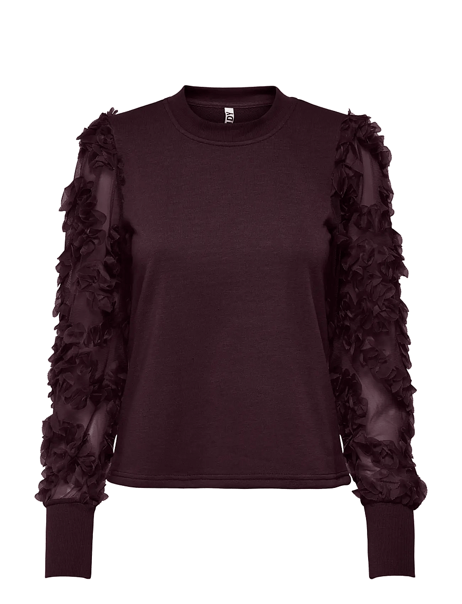 JDY - JDYFAIRVIEW LIFE L/S SWEAT JRS NOOS - langärmelige blusen - winetasting - 1