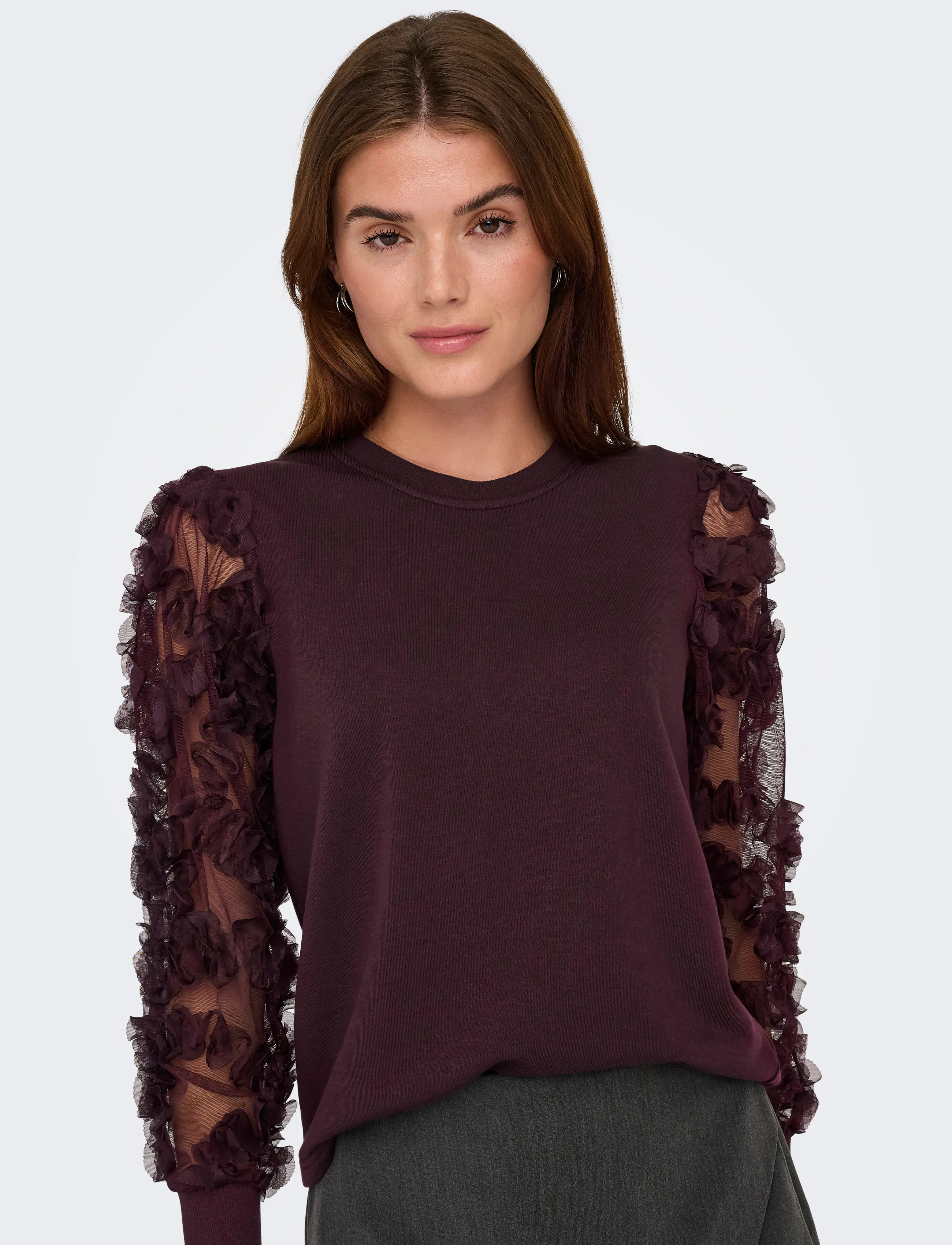 JDY - JDYFAIRVIEW LIFE  L/S SWEAT JRS NOOS - langärmelige blusen - winetasting - 5