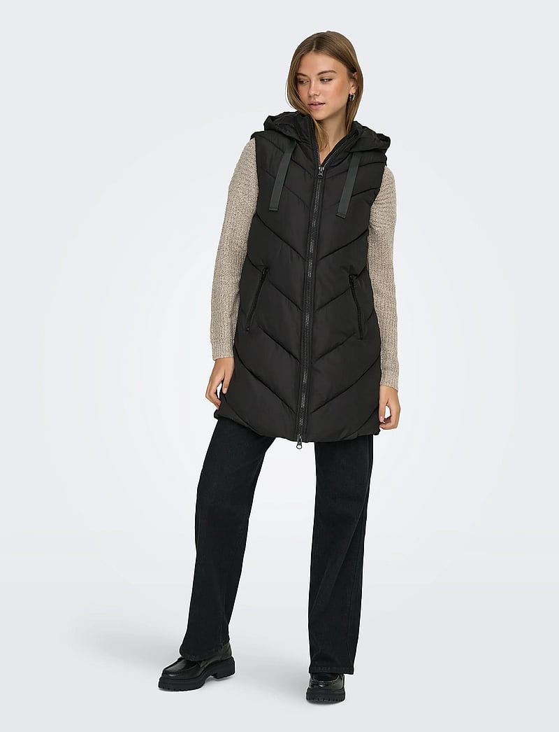 JDY - JDYSKYLAR LIFE HOOD WAISTCOAT OTW NOOS - daunenjacken - black - 4