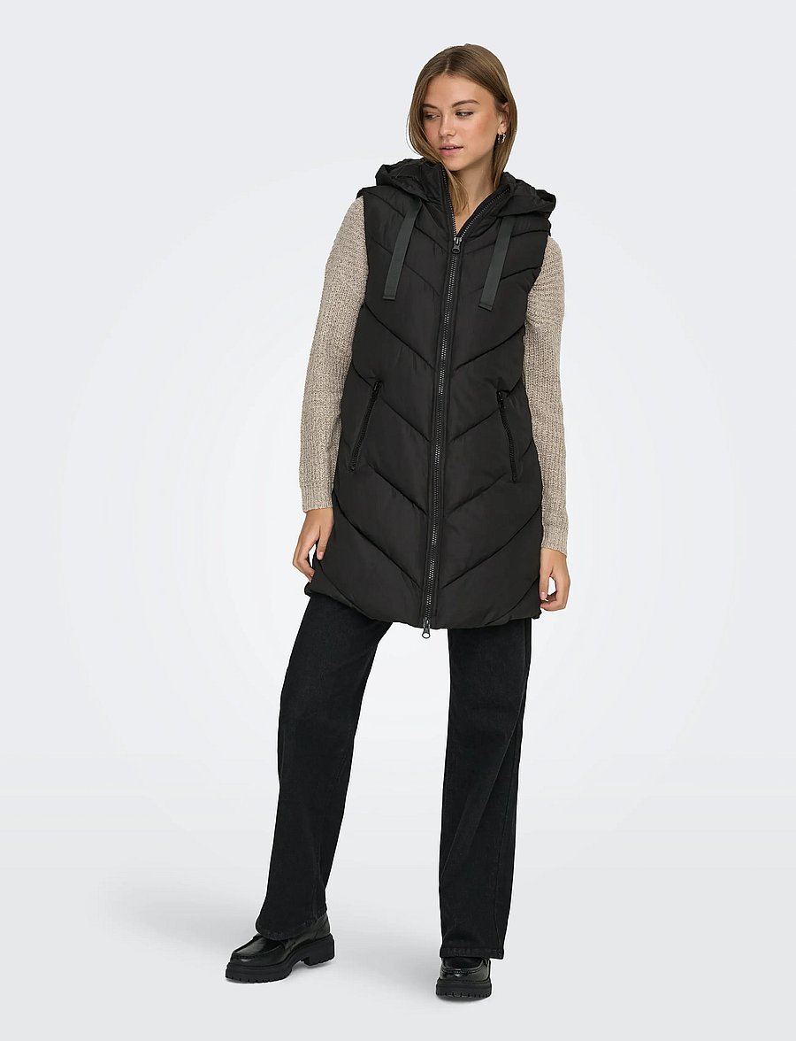 JDY - JDYSKYLAR LIFE HOOD WAISTCOAT OTW NOOS - vestes de printemps - black - 4
