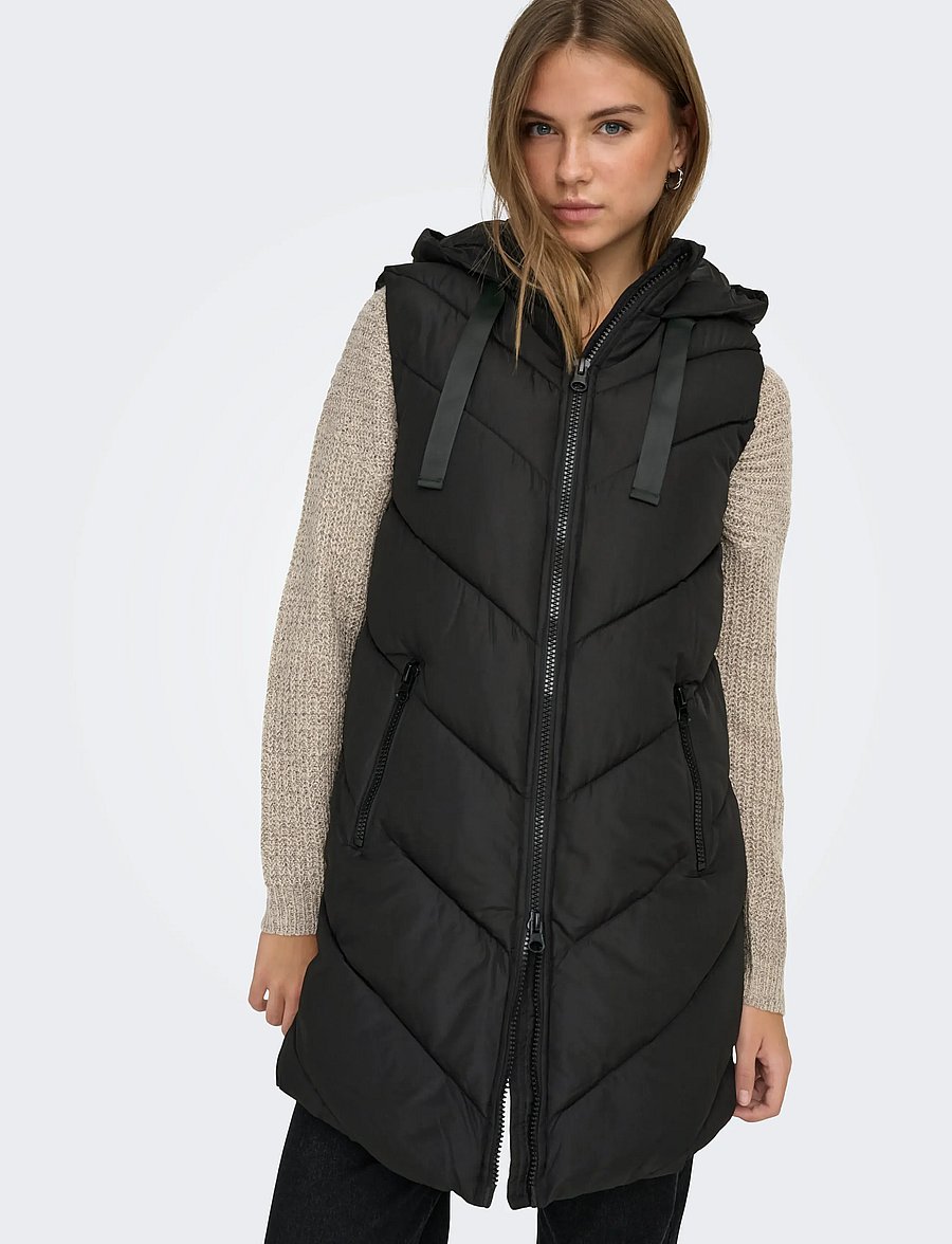 JDY - JDYSKYLAR LIFE HOOD WAISTCOAT OTW NOOS - vestes de printemps - black - 5
