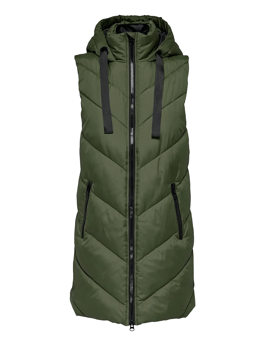 JDY - JDYSKYLAR LIFE HOOD WAISTCOAT OTW NOOS - frühlingsjacken - forest night - 1