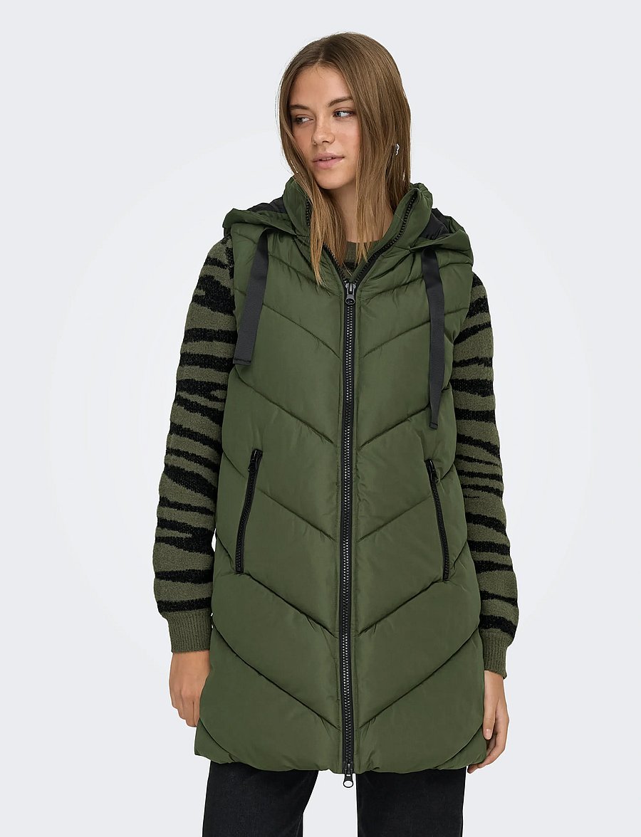 JDY - JDYSKYLAR LIFE HOOD WAISTCOAT OTW NOOS - frühlingsjacken - forest night - 0