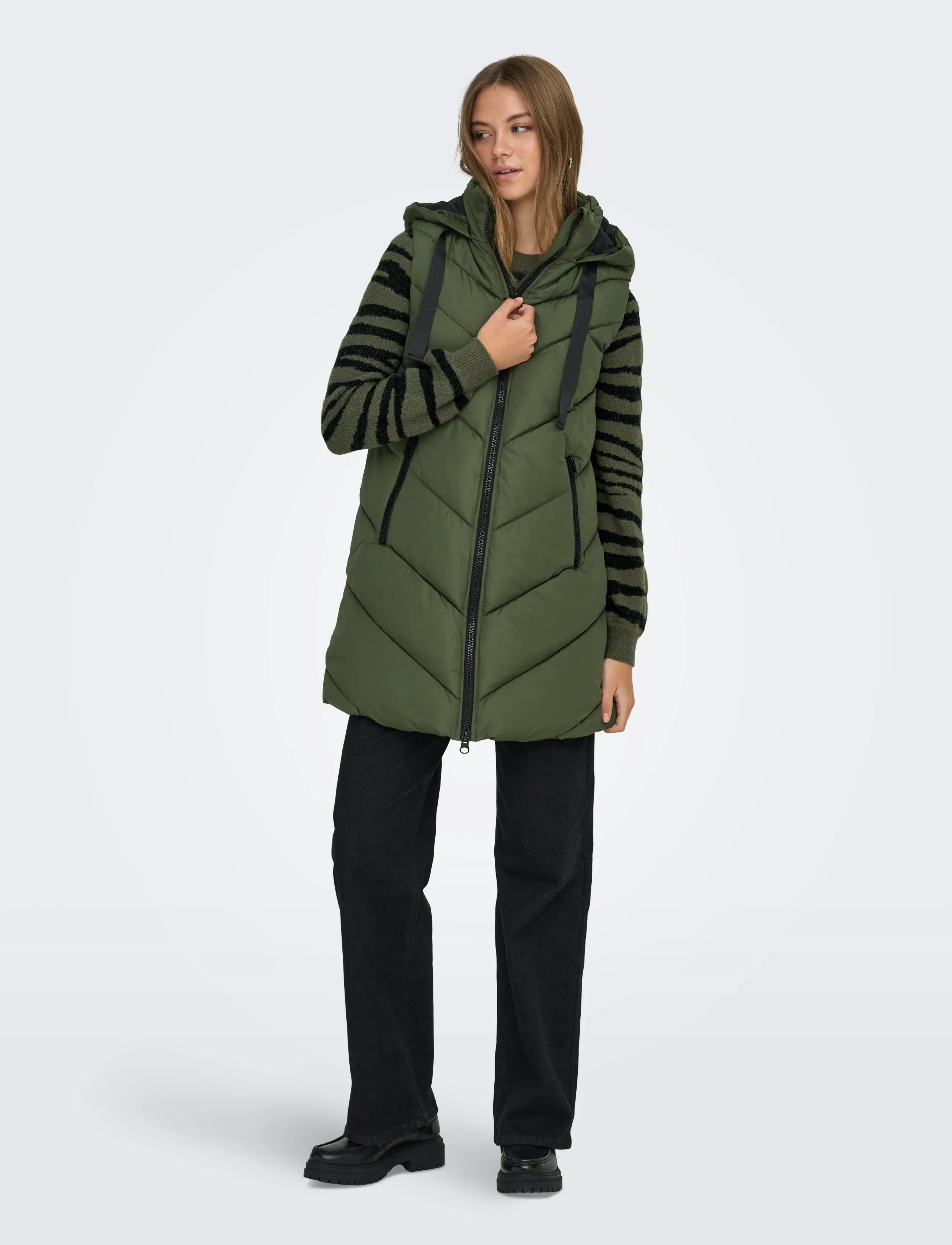 Dunjackor JDY JDYSKYLAR PADDED HOOD WAISTCOAT OTW NOOS 7