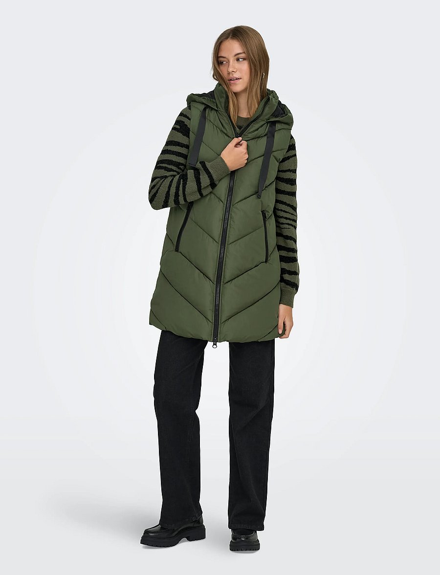 JDY - JDYSKYLAR LIFE HOOD WAISTCOAT OTW NOOS - frühlingsjacken - forest night - 4